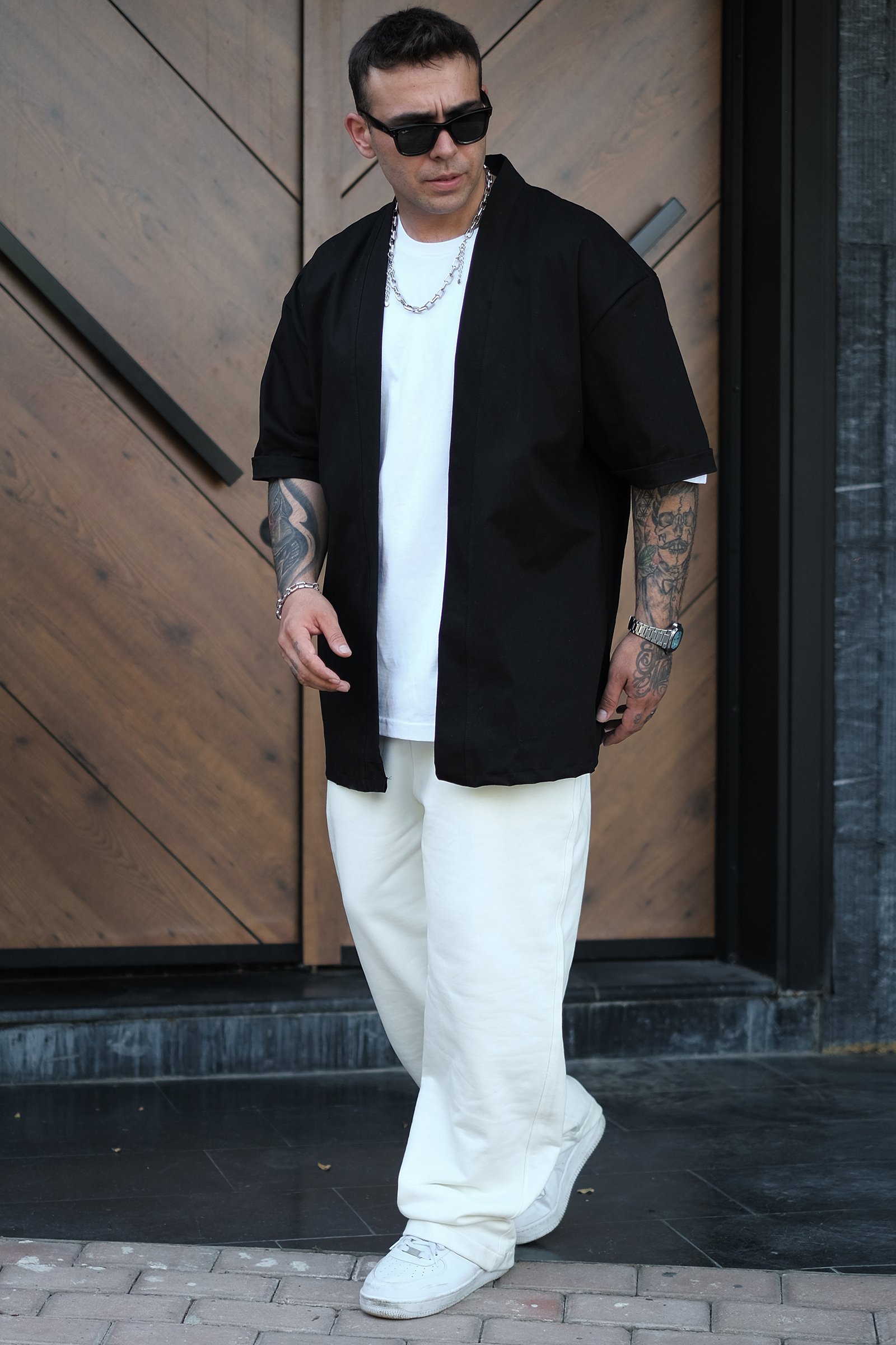 808 Oversize Basic Kimono - Siyah