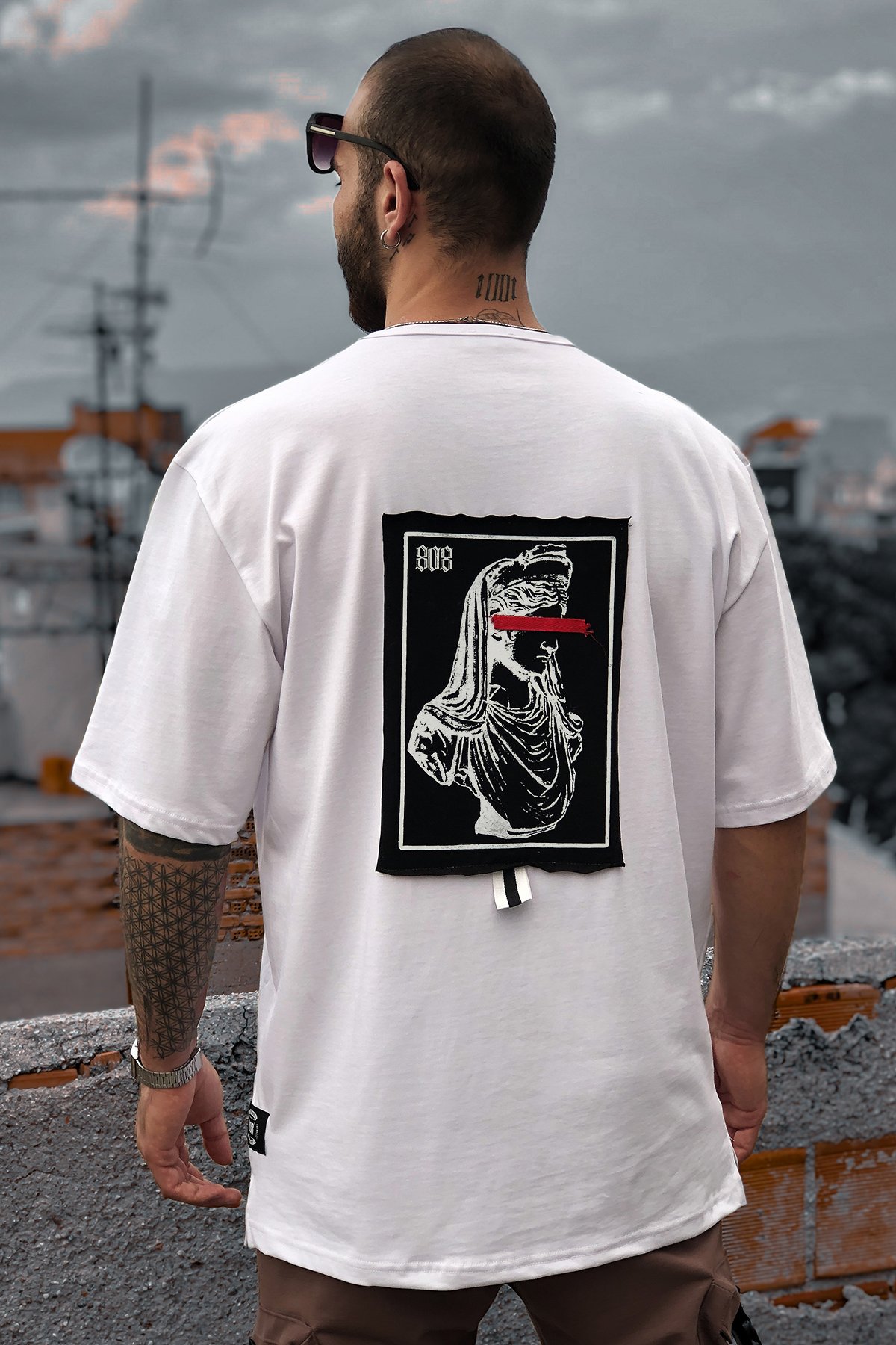 808 '' All Day '' Baskılı Oversize Tişört