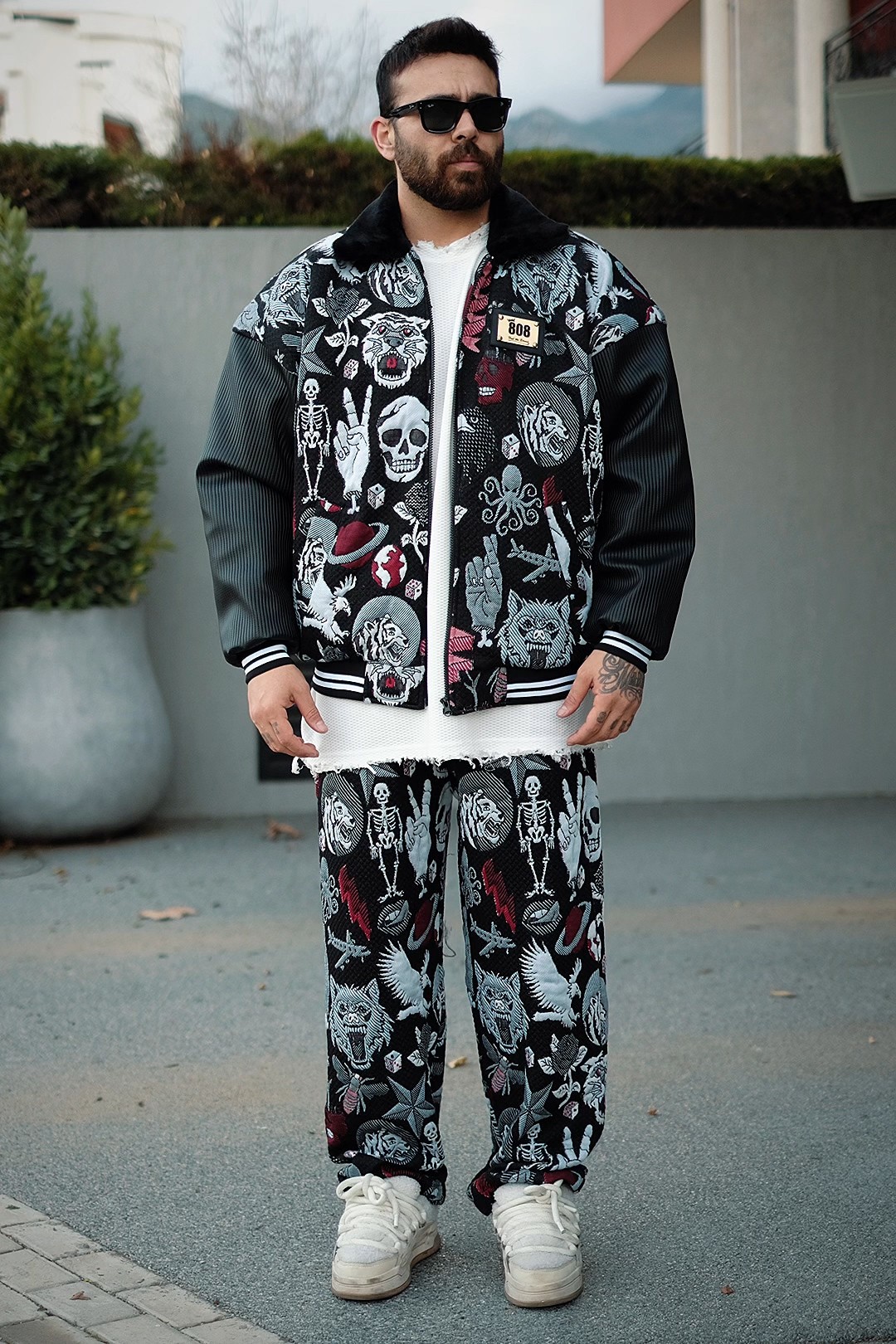 808 Skull Puffer Özel Tasarım Oversize Jogger