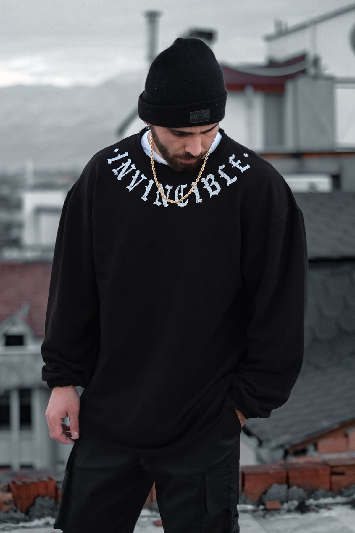 808 “Invıncıble” Baskılı Oversize Sweatshırt