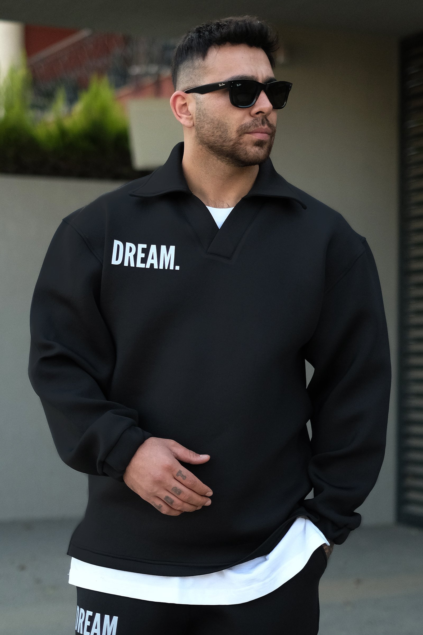 808 Dream Baskılı Özel Tasarım Yakalı Oversize Sweatshirt