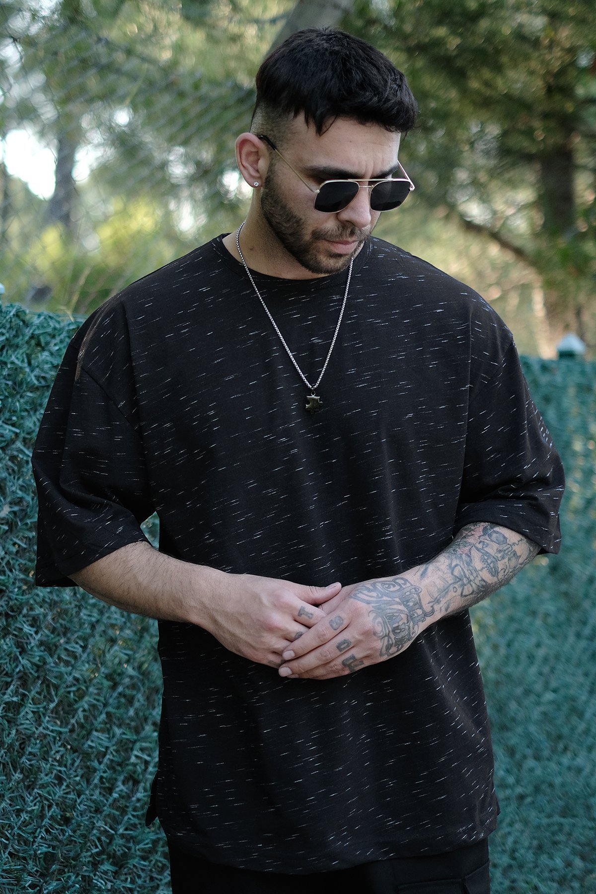 808 Basic Melanj Oversize Tişört