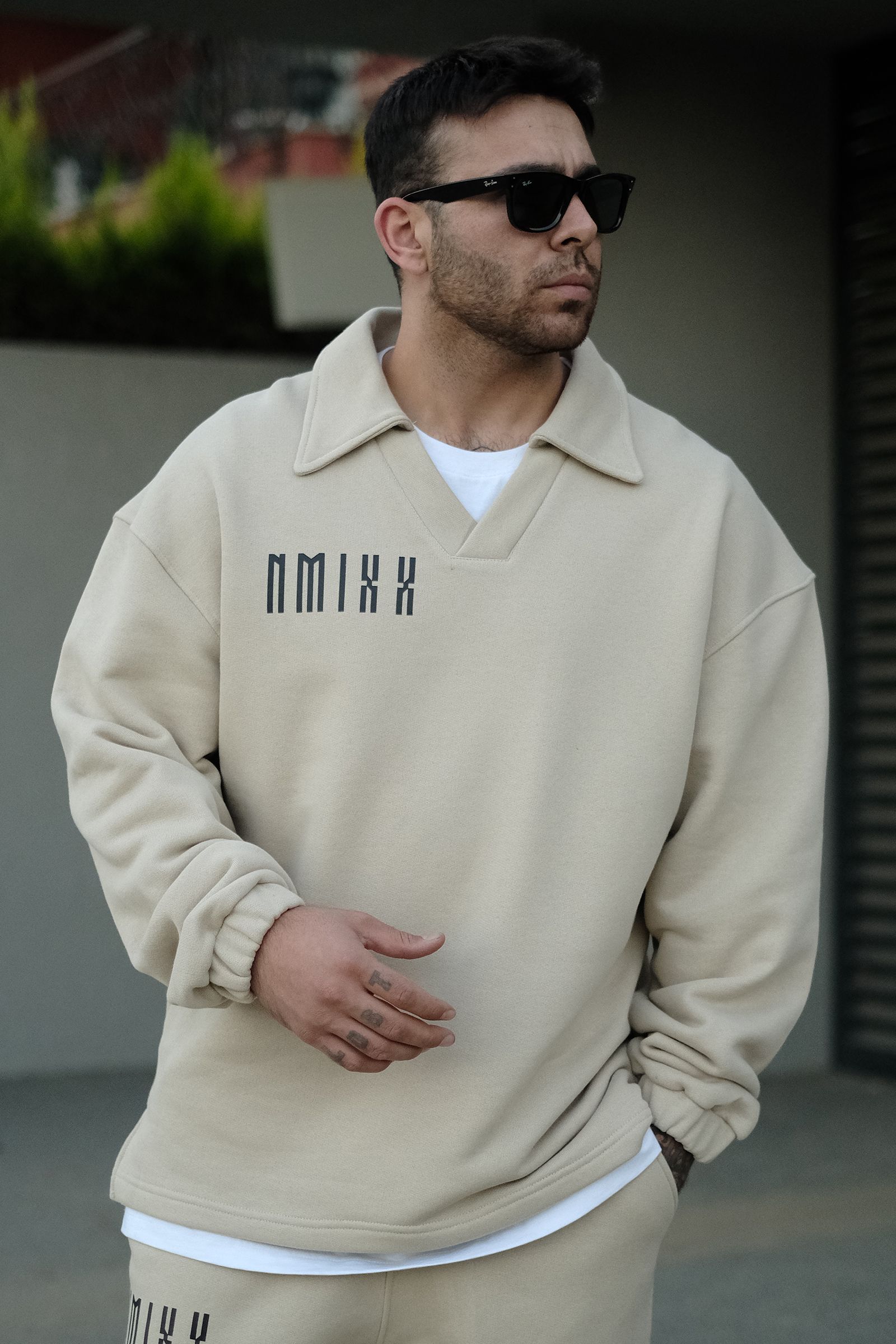 808 NMXX Baskılı Oversize Yakalı Sweatshirt