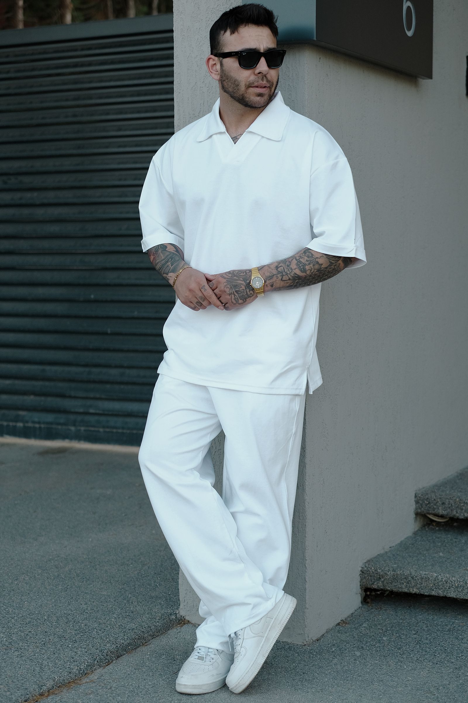 808 Yakalı Oversize Basic Tok Tişört