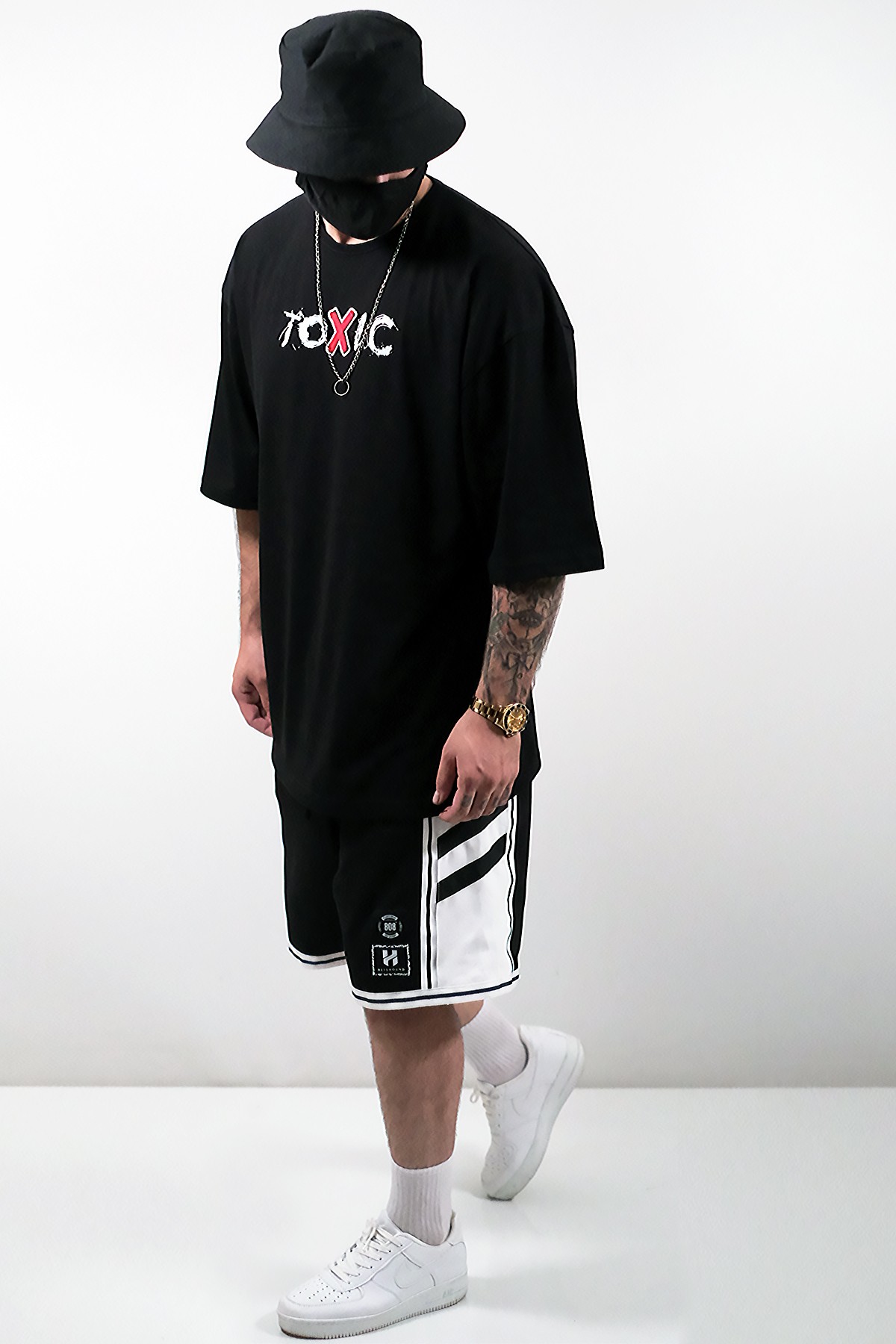 808 '' Toxic '' Baskılı Oversize Tişört