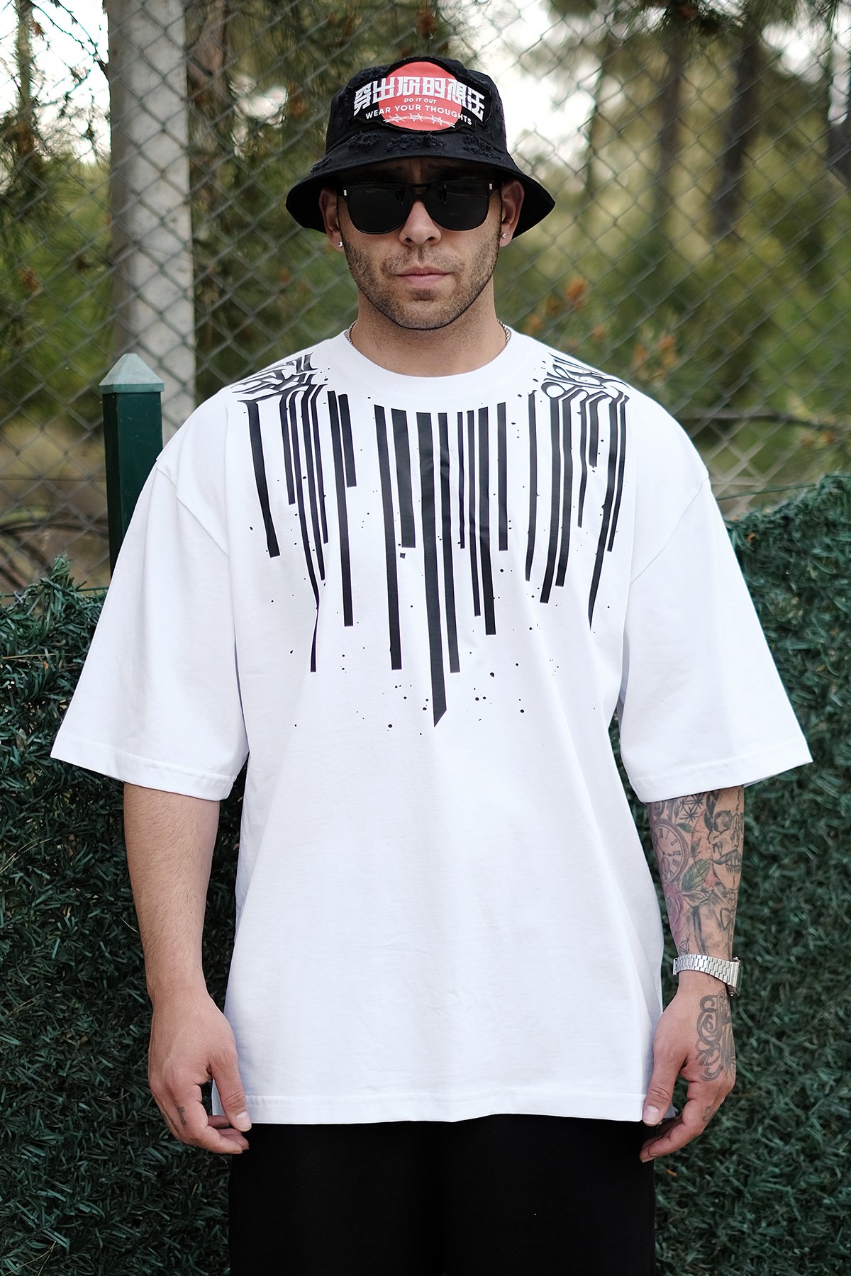 808 Drippin Baskılı Oversize Tişört