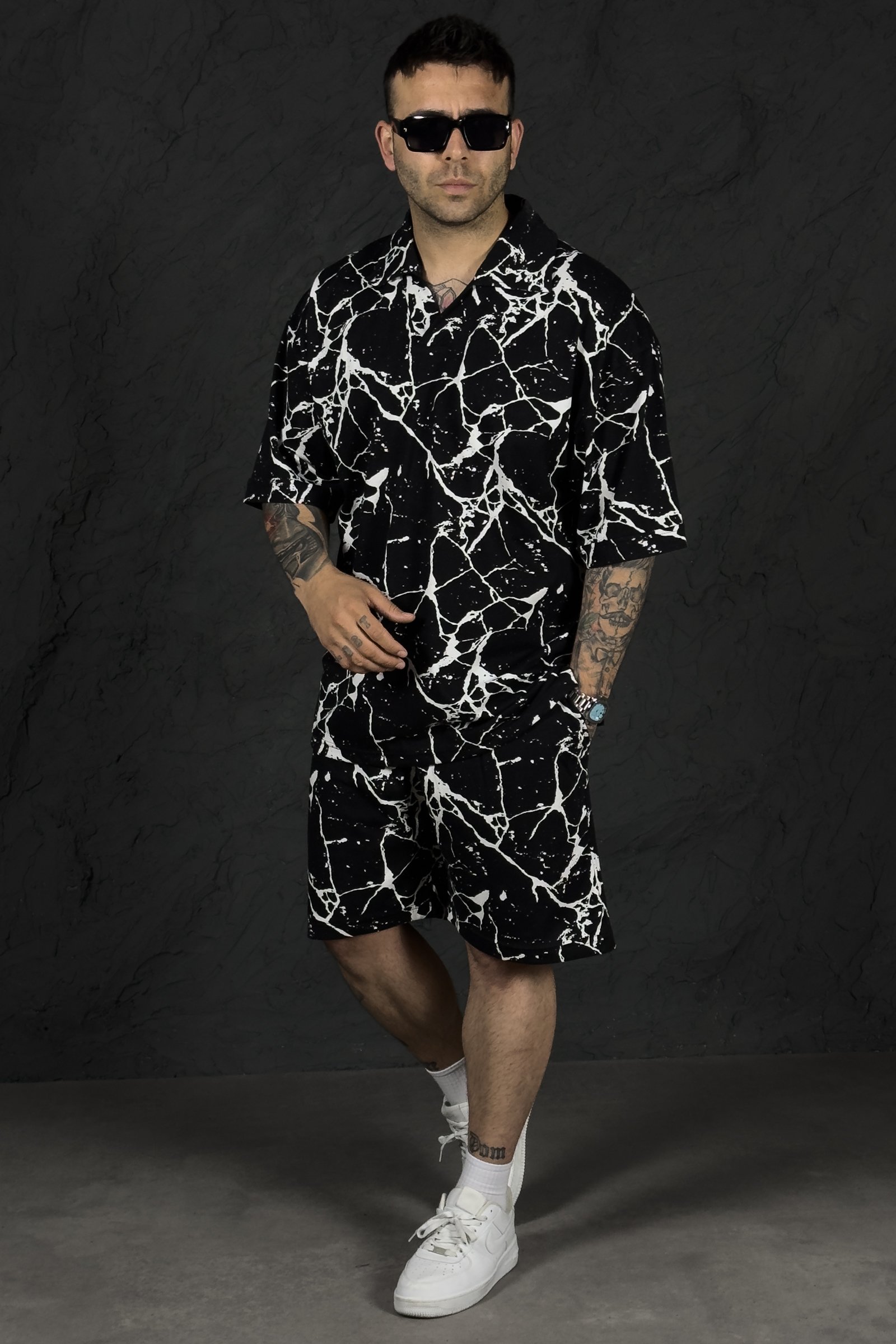 808 Boya Efekt Oversize Yakalı Takım