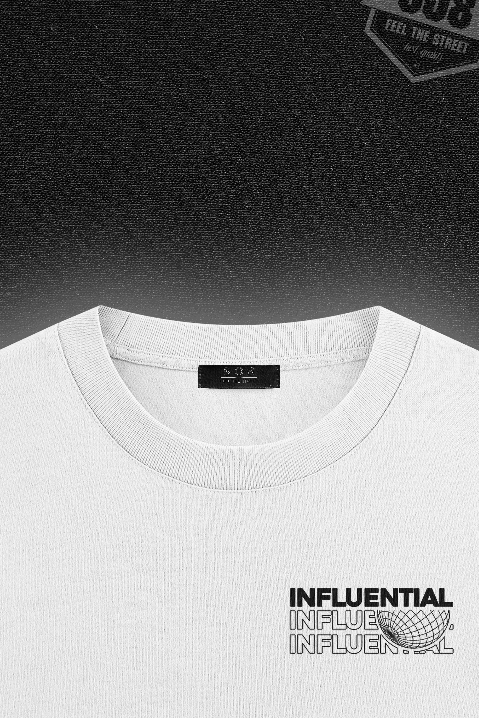 808 Infuential Baskılı Oversize Tişört