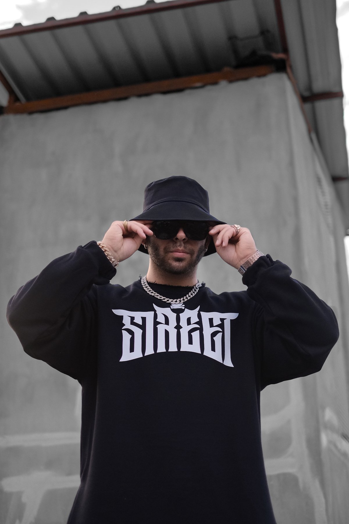 808 “Street Hustler” Fermuar Yırtmaçlı Oversıze Sweatshırt