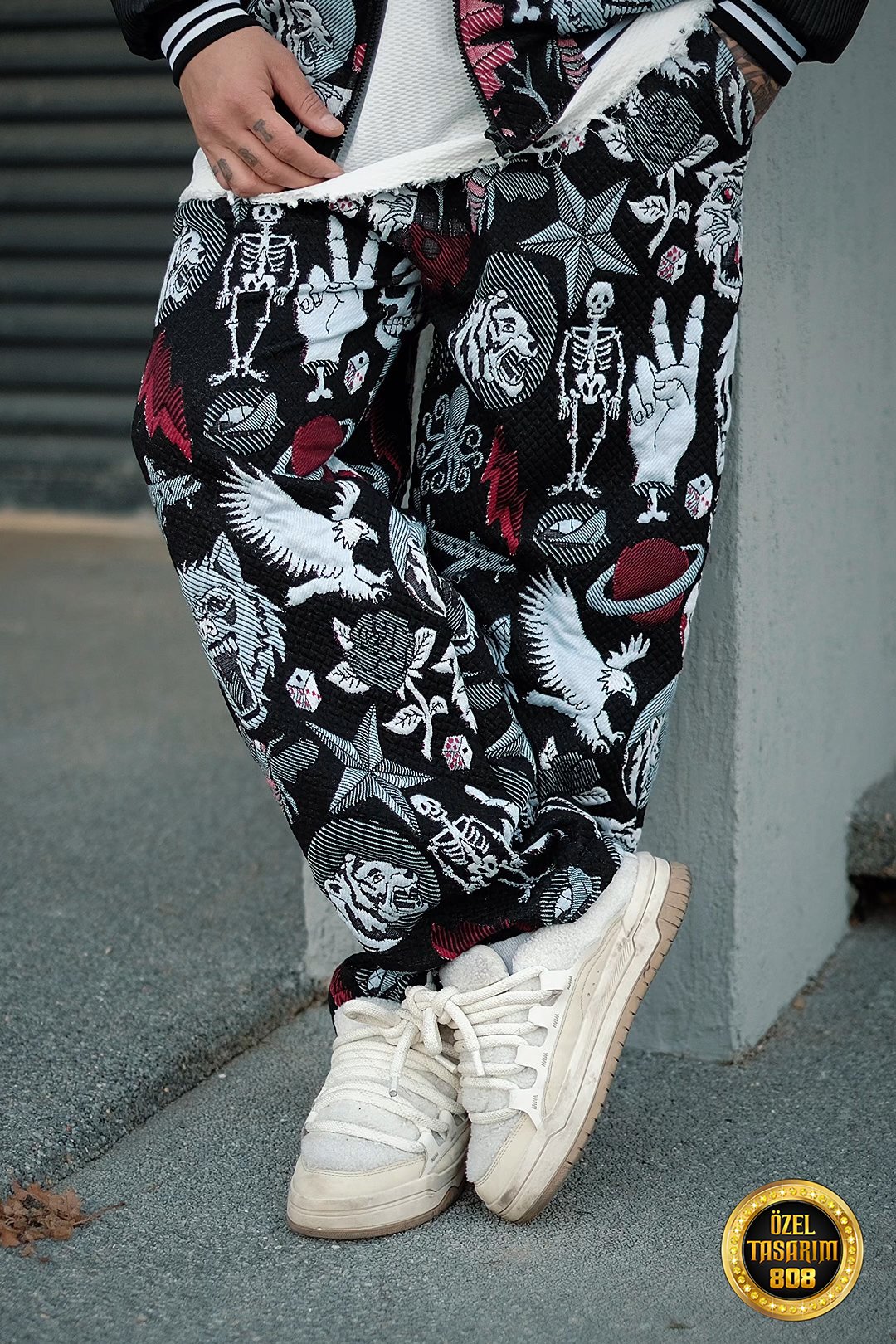 808 Skull Puffer Özel Tasarım Oversize Jogger