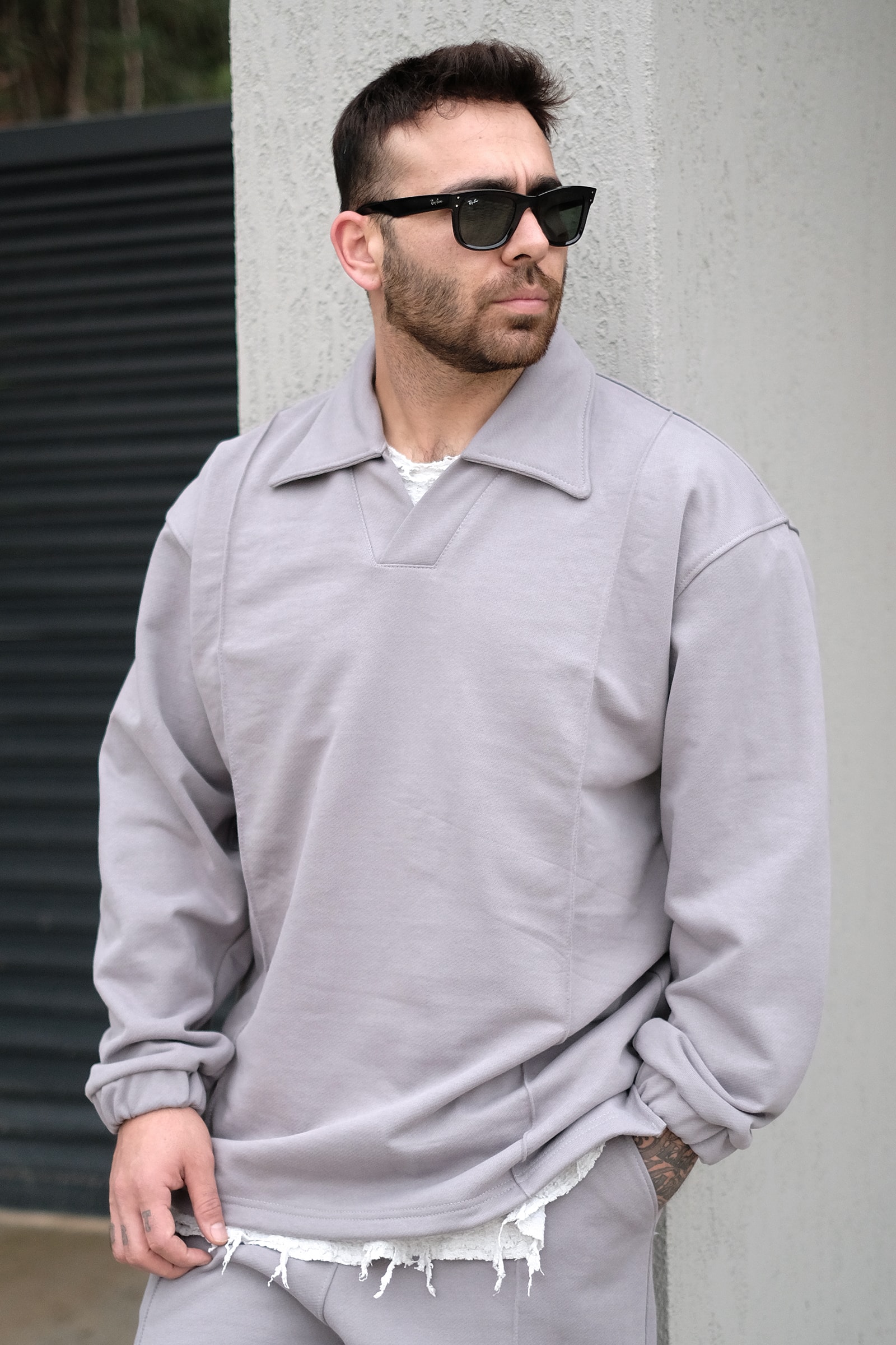 808 Fitil Detay Özel Tasarım Oversize Yakalı Sweatshirt