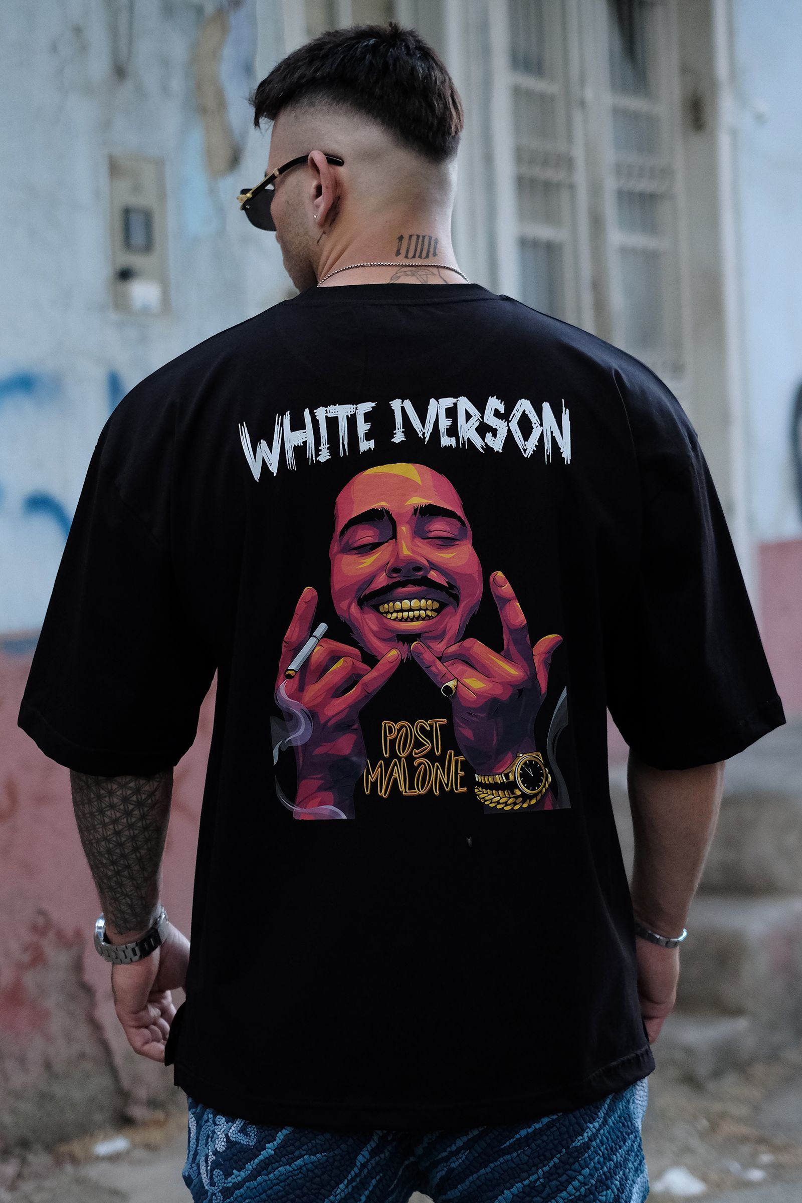 808 Iverson Baskılı Oversize Tişört