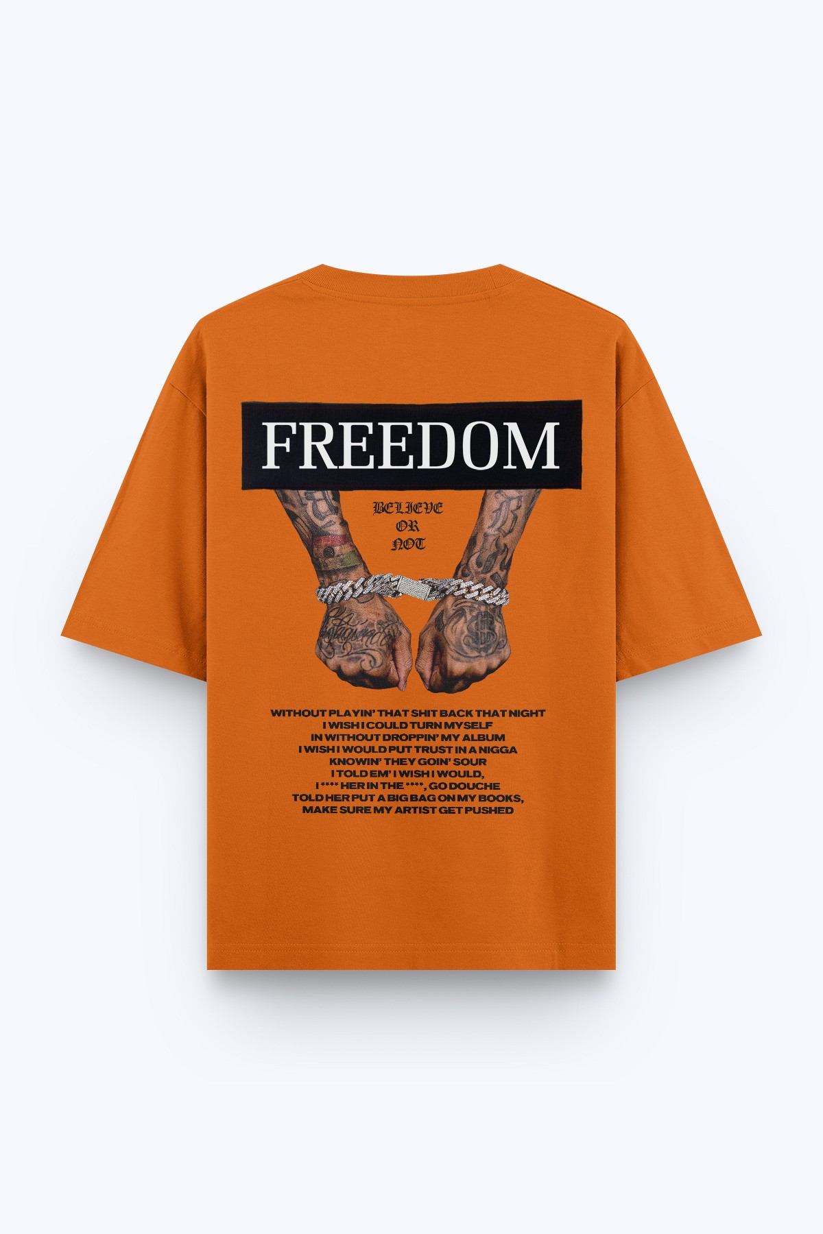 808 FREEDOM Baskılı Oversize Tişört