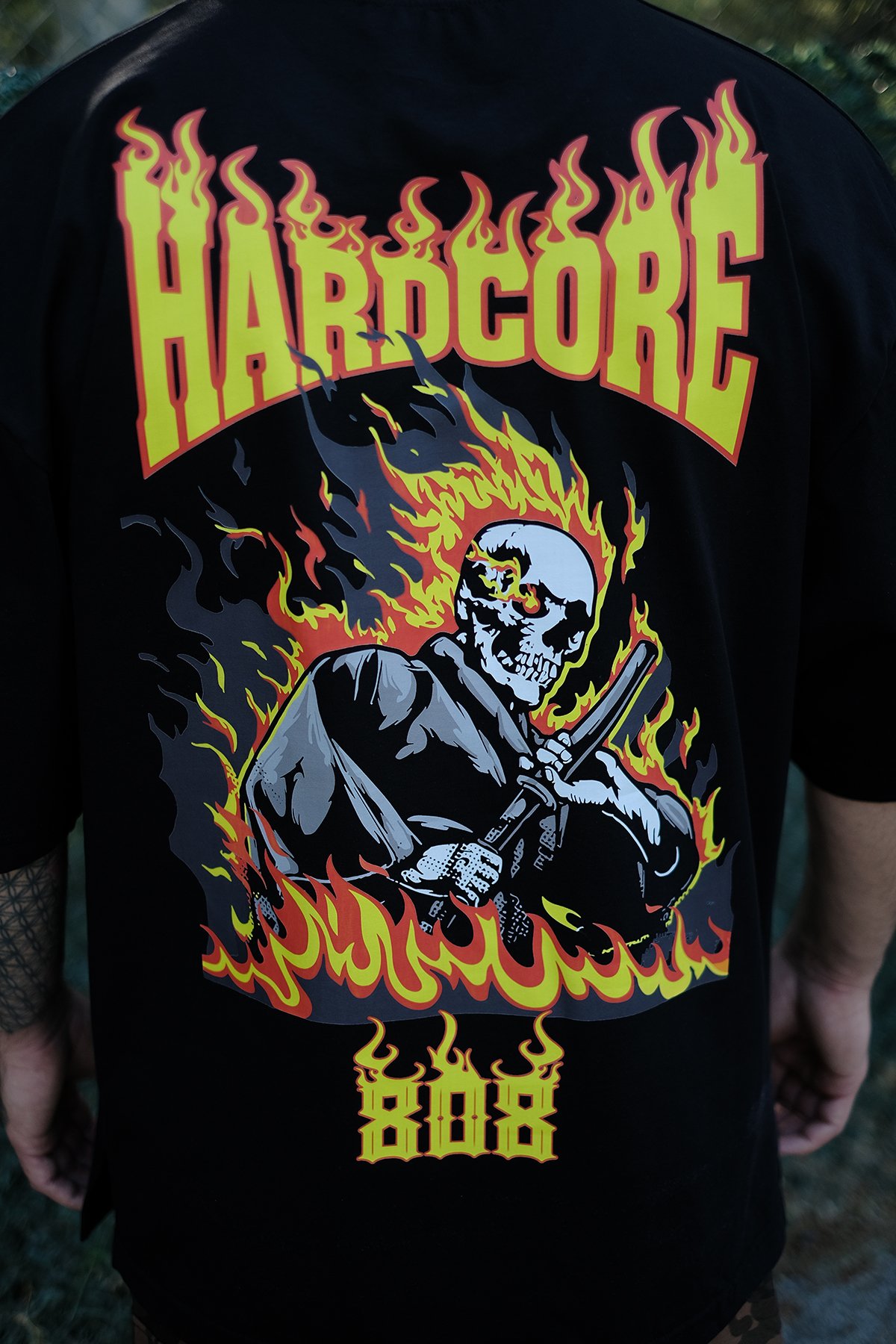 808 Hardcore Sırt Baskılı Oversize Tişört