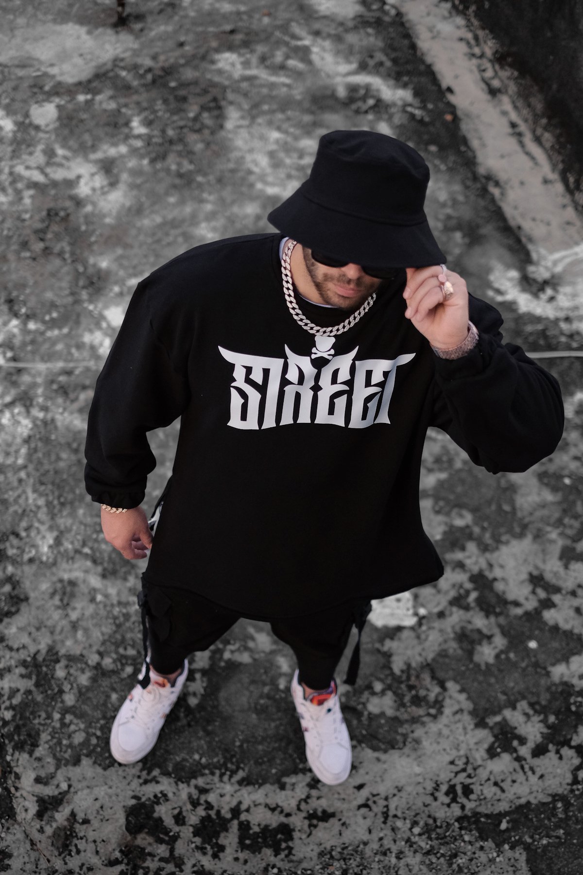 808 “Street Hustler” Fermuar Yırtmaçlı Oversıze Sweatshırt