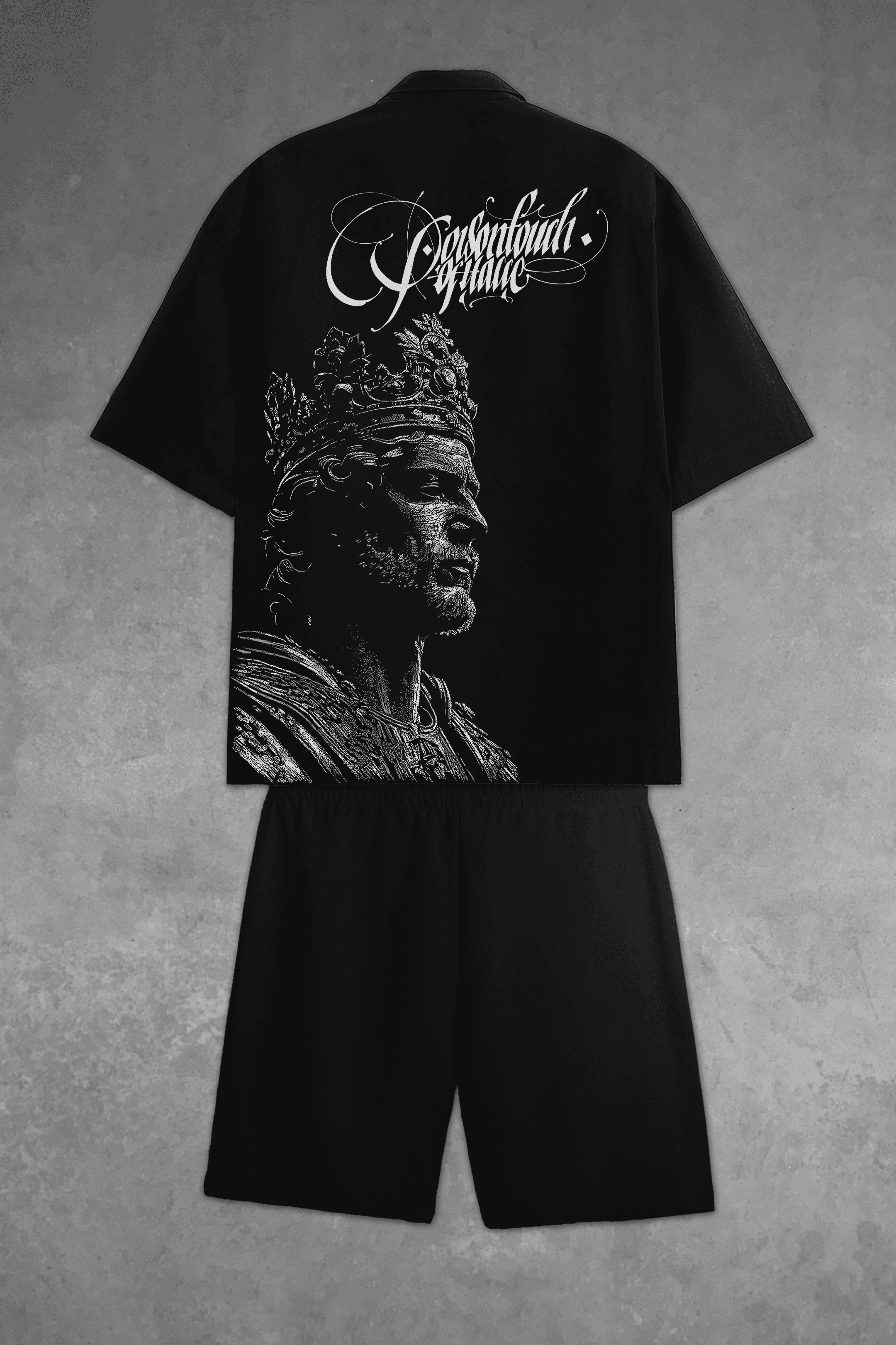 808 " Fallen King " Baskılı Oversize Takım ( Gömlek + Şort )