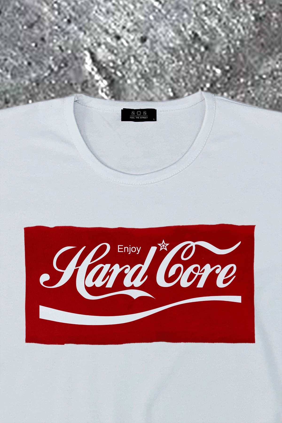 808 Hardcore Baskılı Oversize Tişört