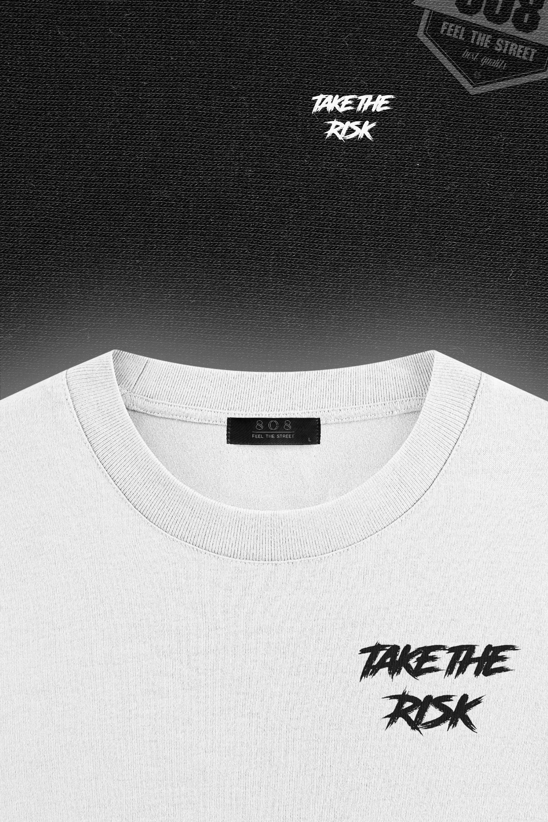 808 "Take the risk" Baskılı Oversize Tişört