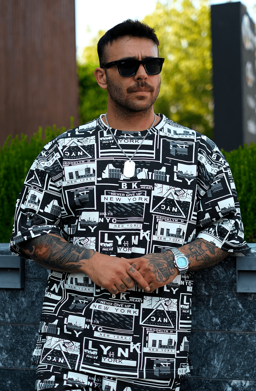 808 NYC Desen Tok  Oversize Tişört