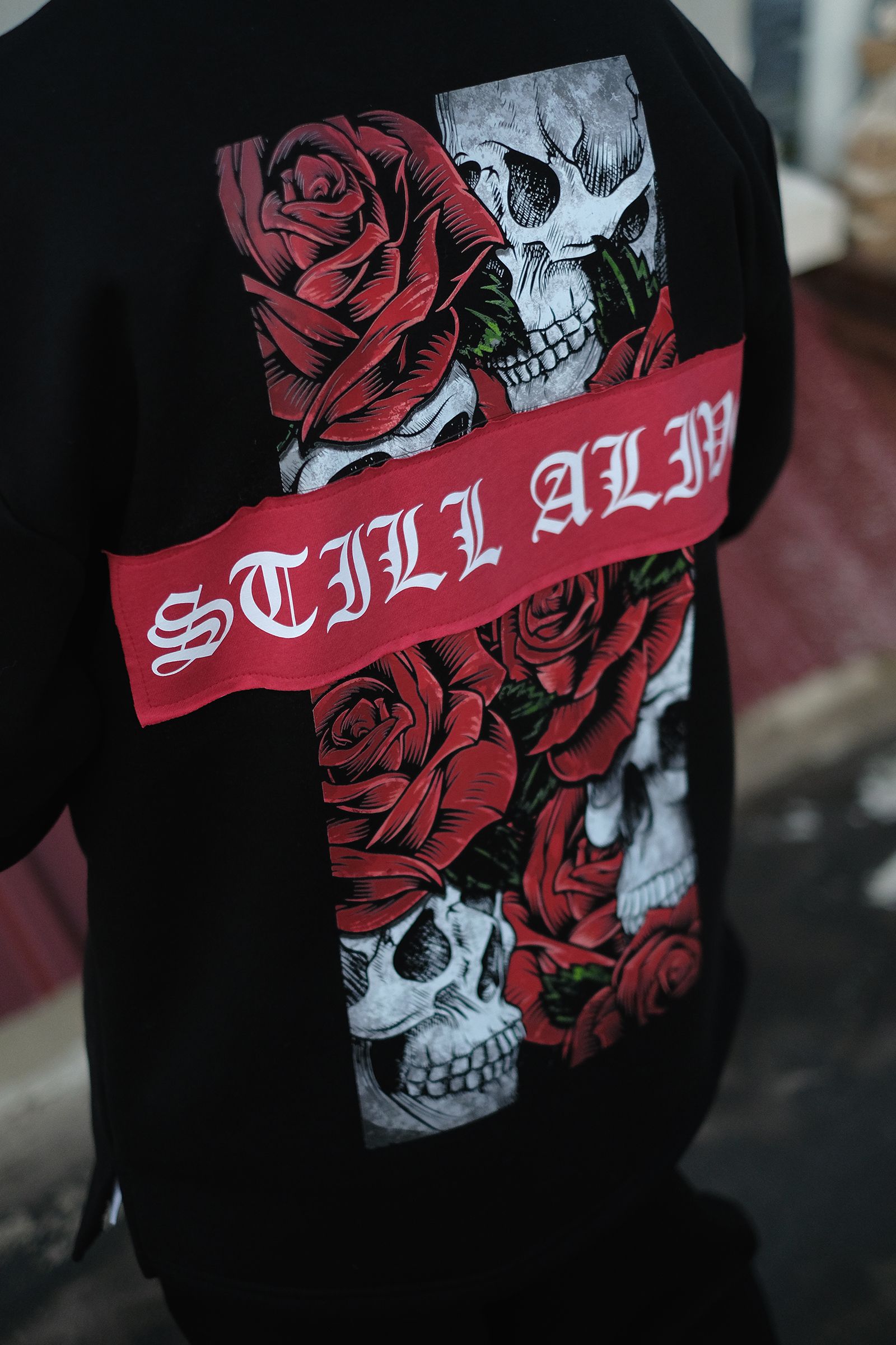 808 Still Alive Sırt Baskılı Oversize Sweatshirt