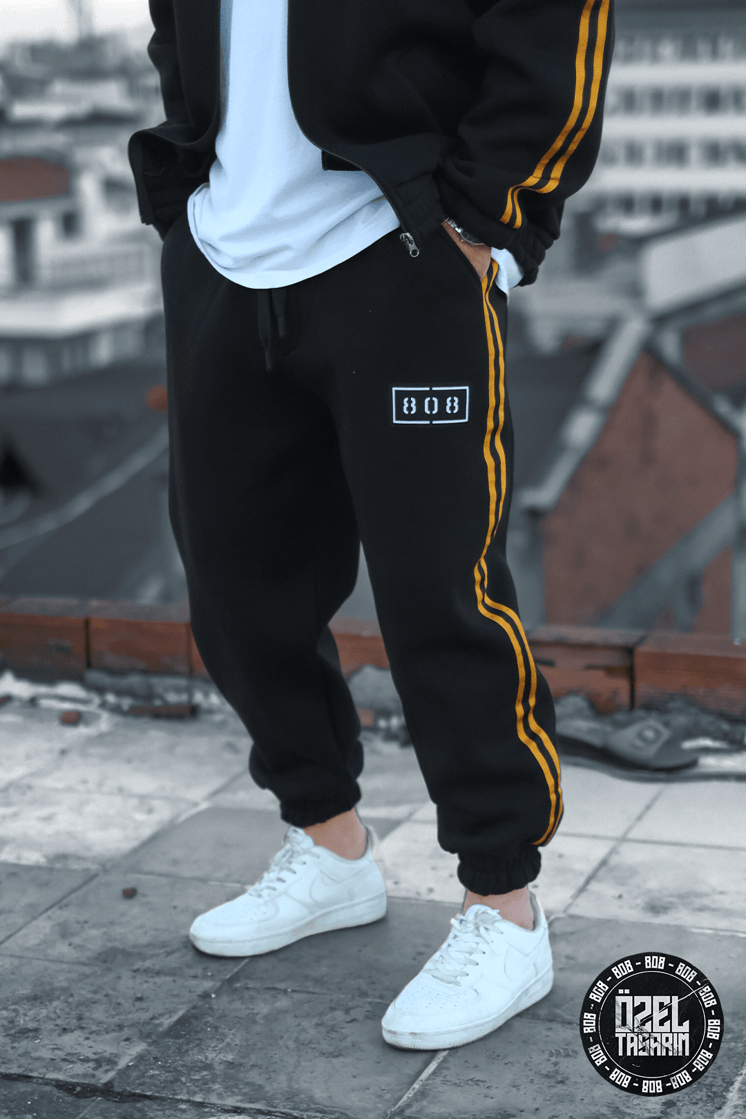 808 Dokuma Şerit Detay Oversize Jogger