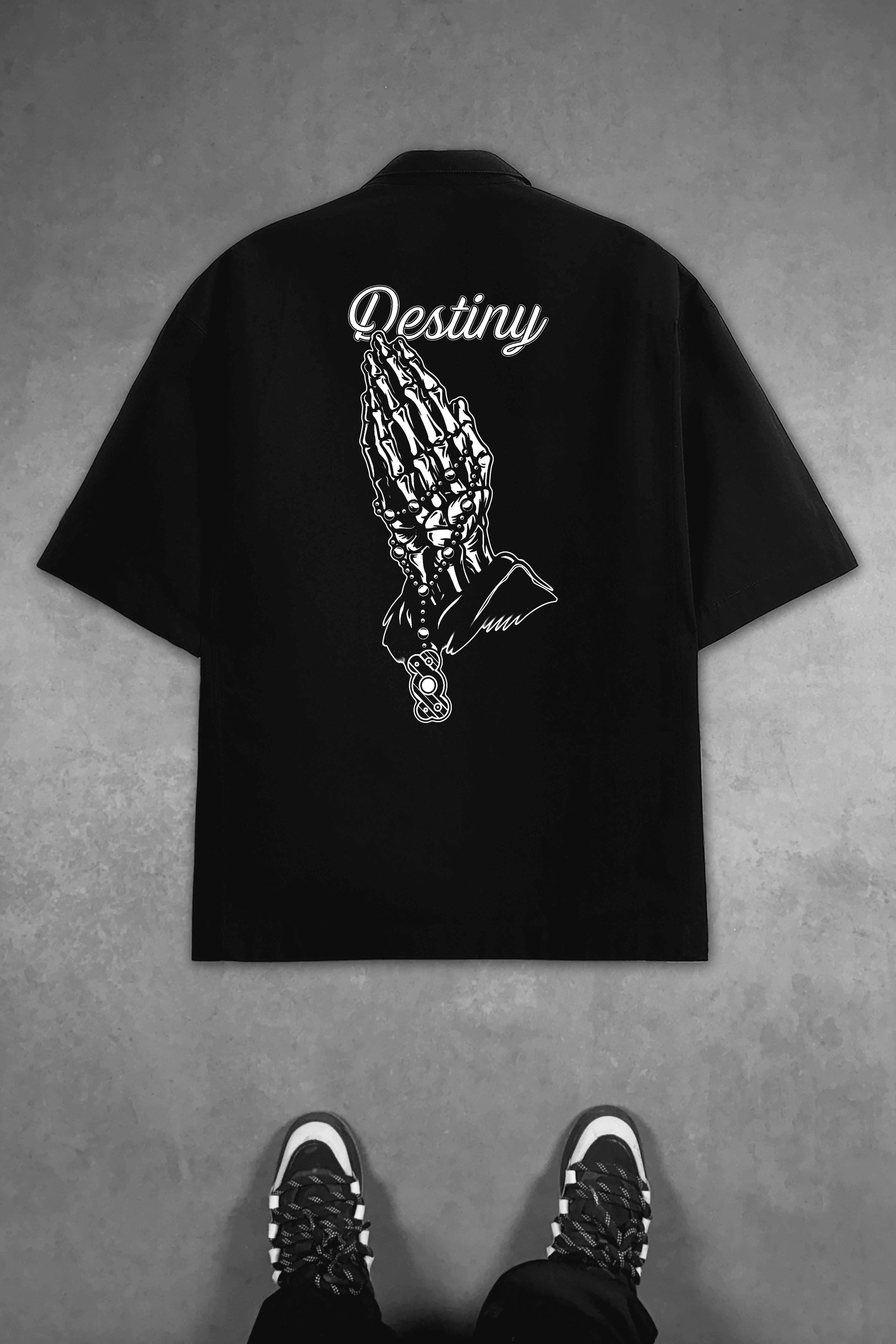 808 " Destiny " Baskılı Oversize Gömlek