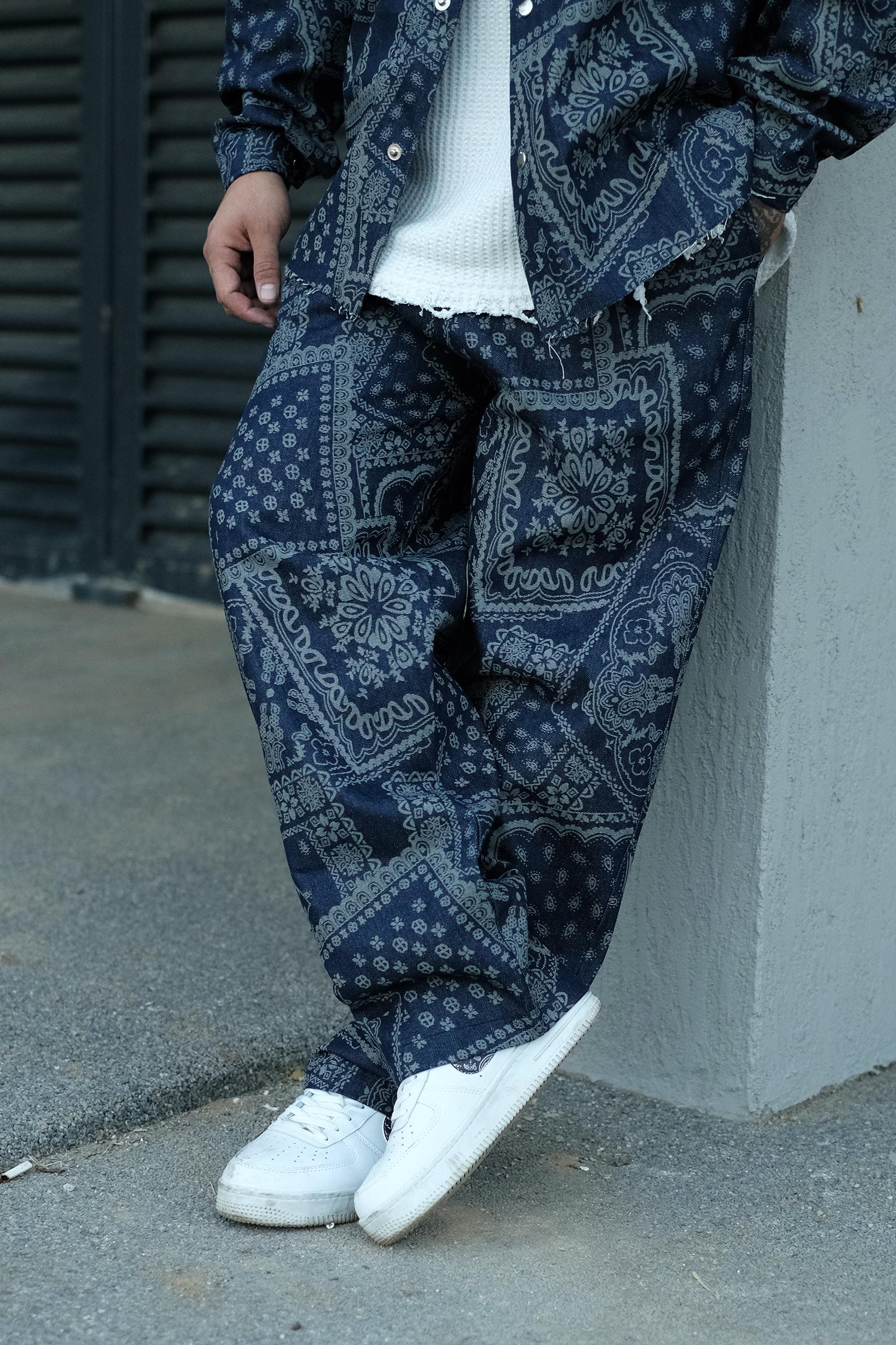 808 Bandana Desen Oversize Kot Jogger