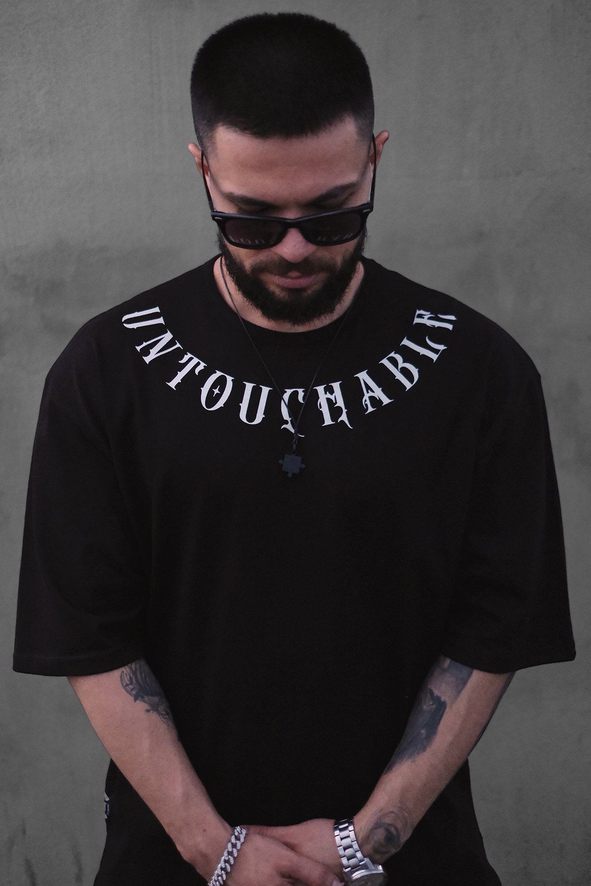 808 Untouchable Oversize Tişört  - Siyah