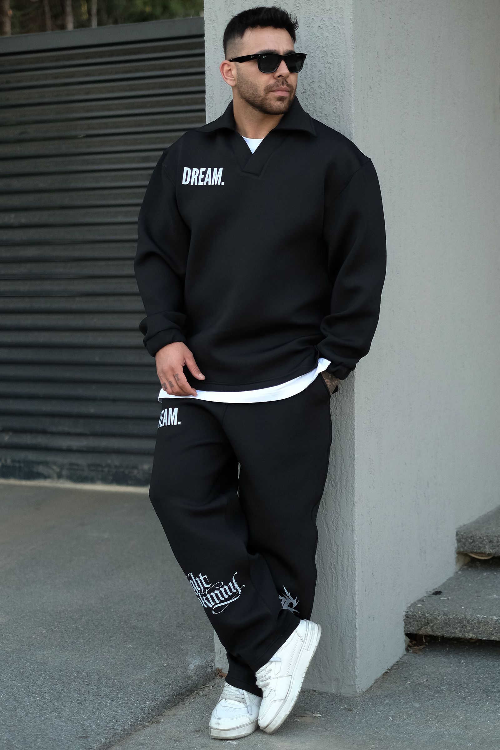 808 Dream Baskılı Özel Tasarım Yakalı Oversize Sweatshirt