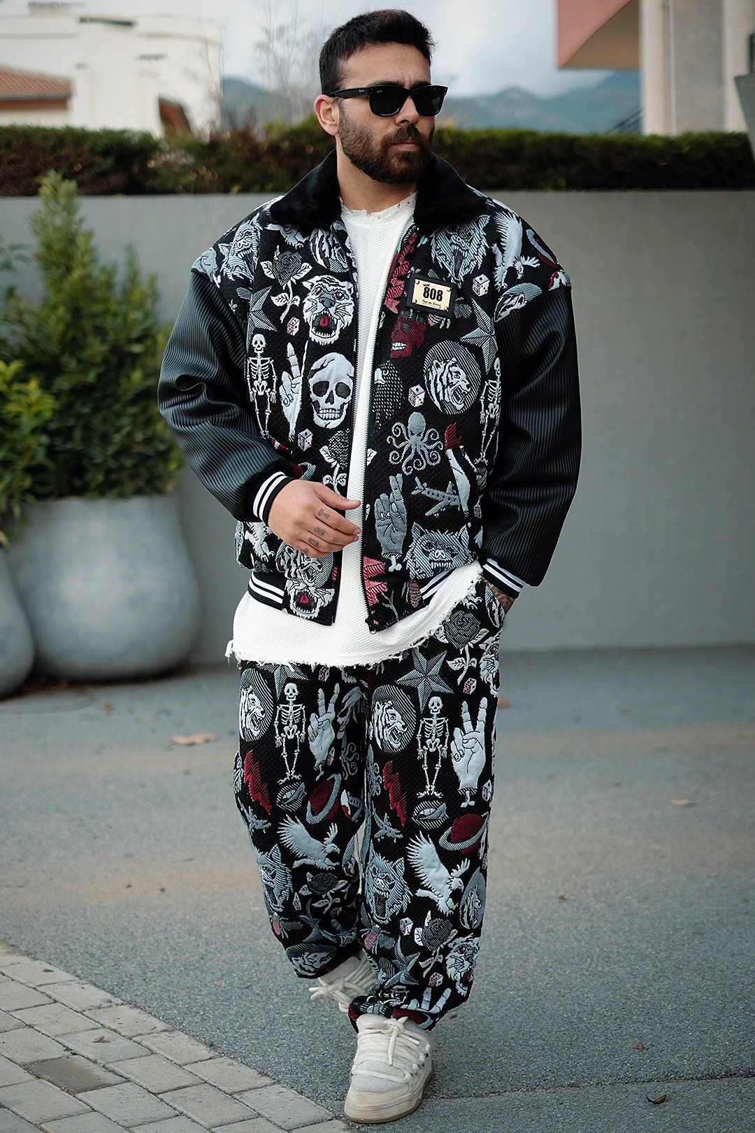808 Skull Puffer Özel Tasarım Oversize Jogger