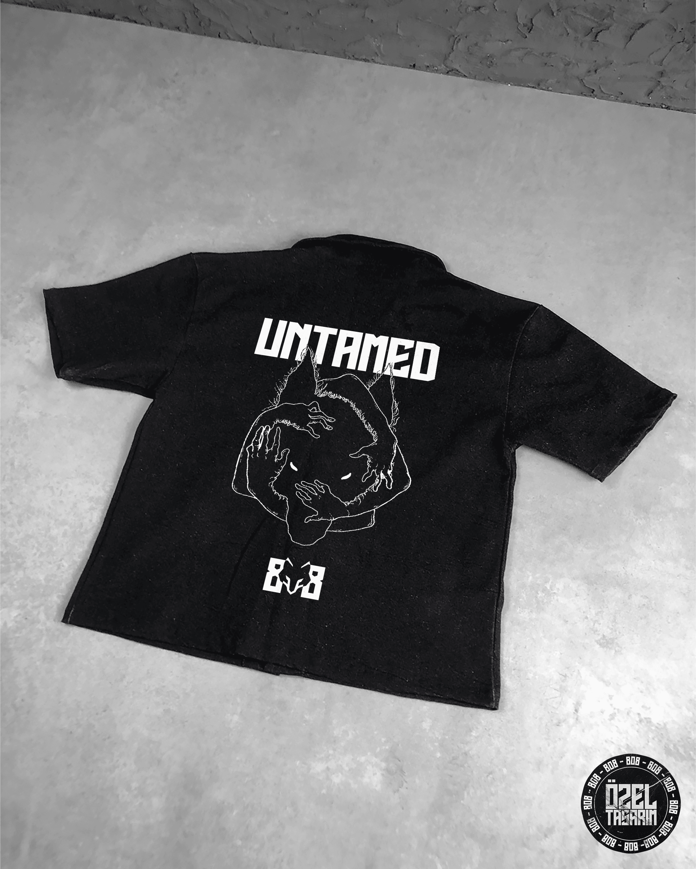 808 UNTAMED WOLF Yıkamalı Oversize Kalın Kot Takım ( Gömlek+Şort )