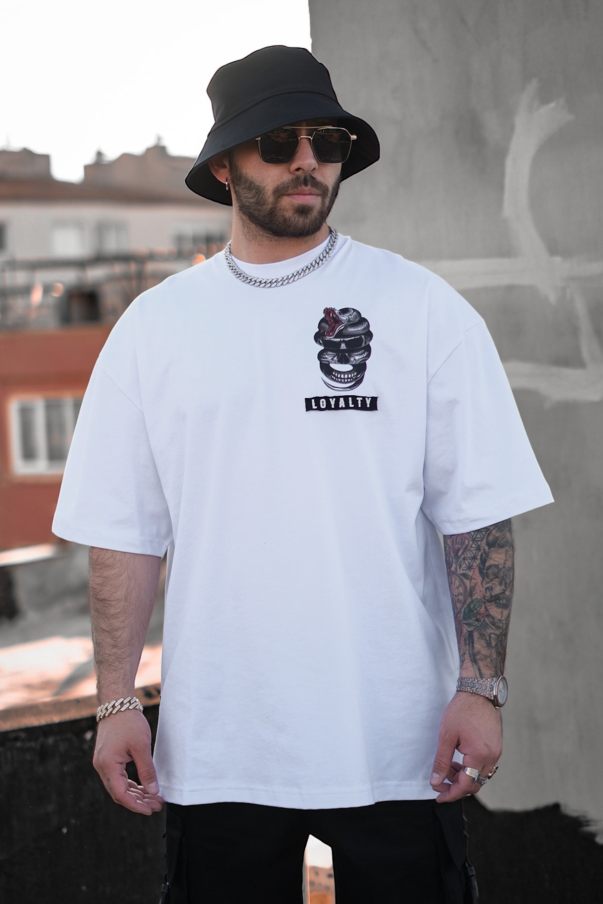 808 Loyalty Baskılı Oversize Tişört