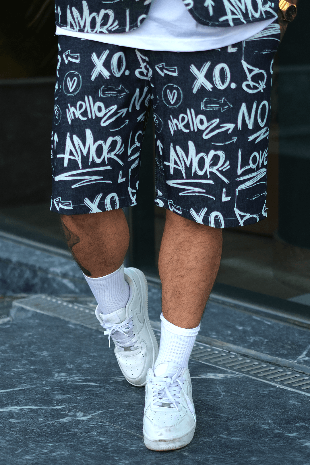 808 XO Street  Desen Oversize Şort