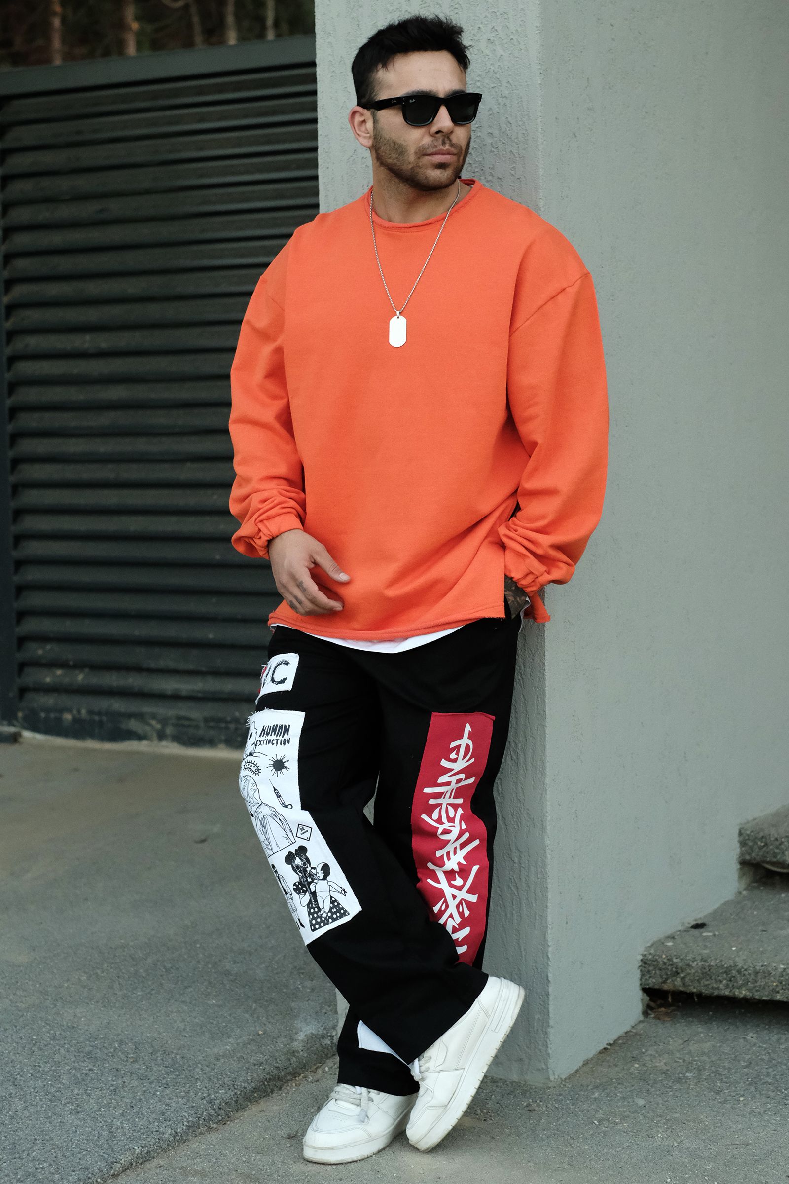 808 Basic Oversize Fermuar Yırtmaç Sweatshirt