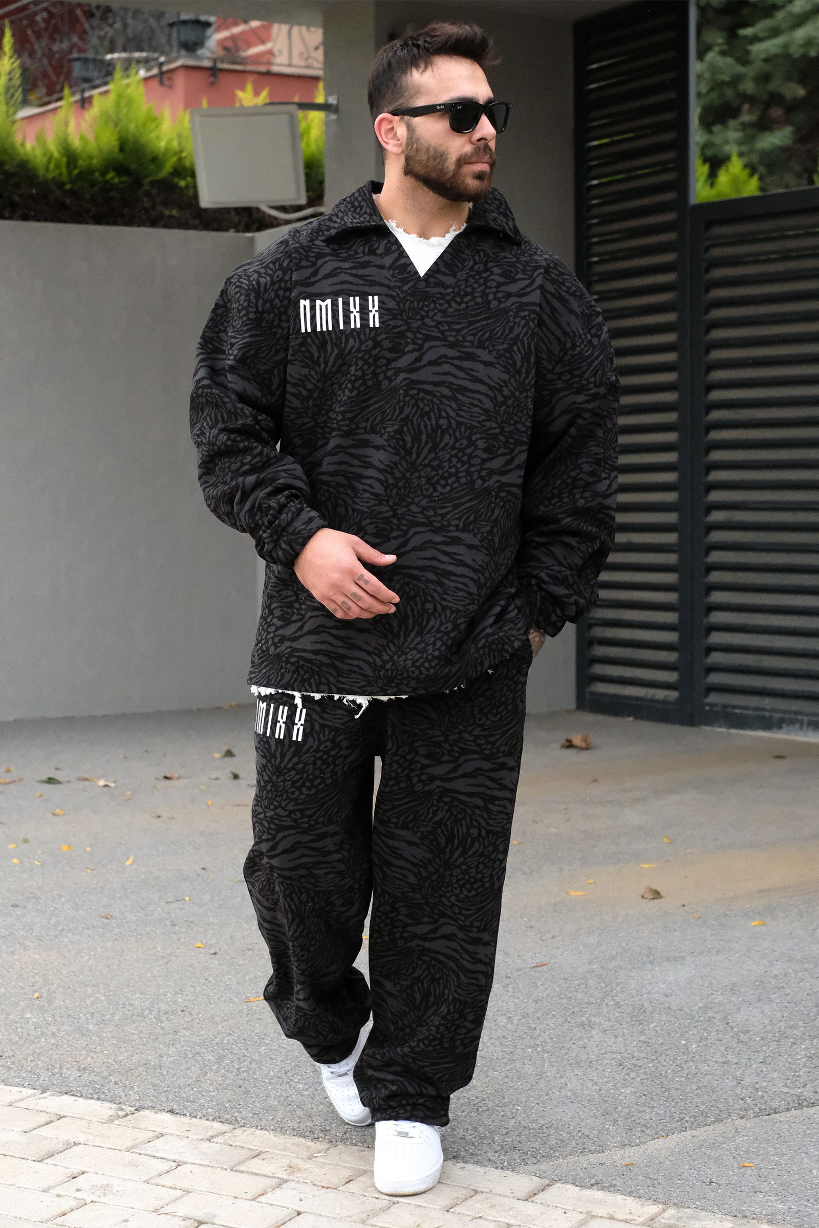 808 NMXX Baskılı Özel Tasarım Desenli Oversize Jogger