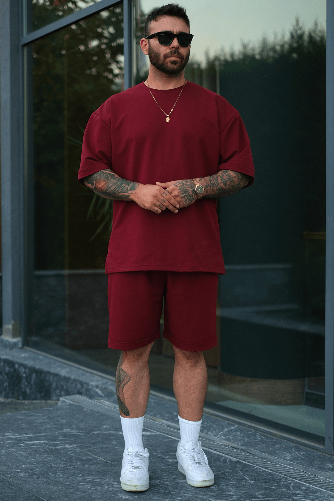 808  Desen Oversize Takım ( Tişört + jogger )
