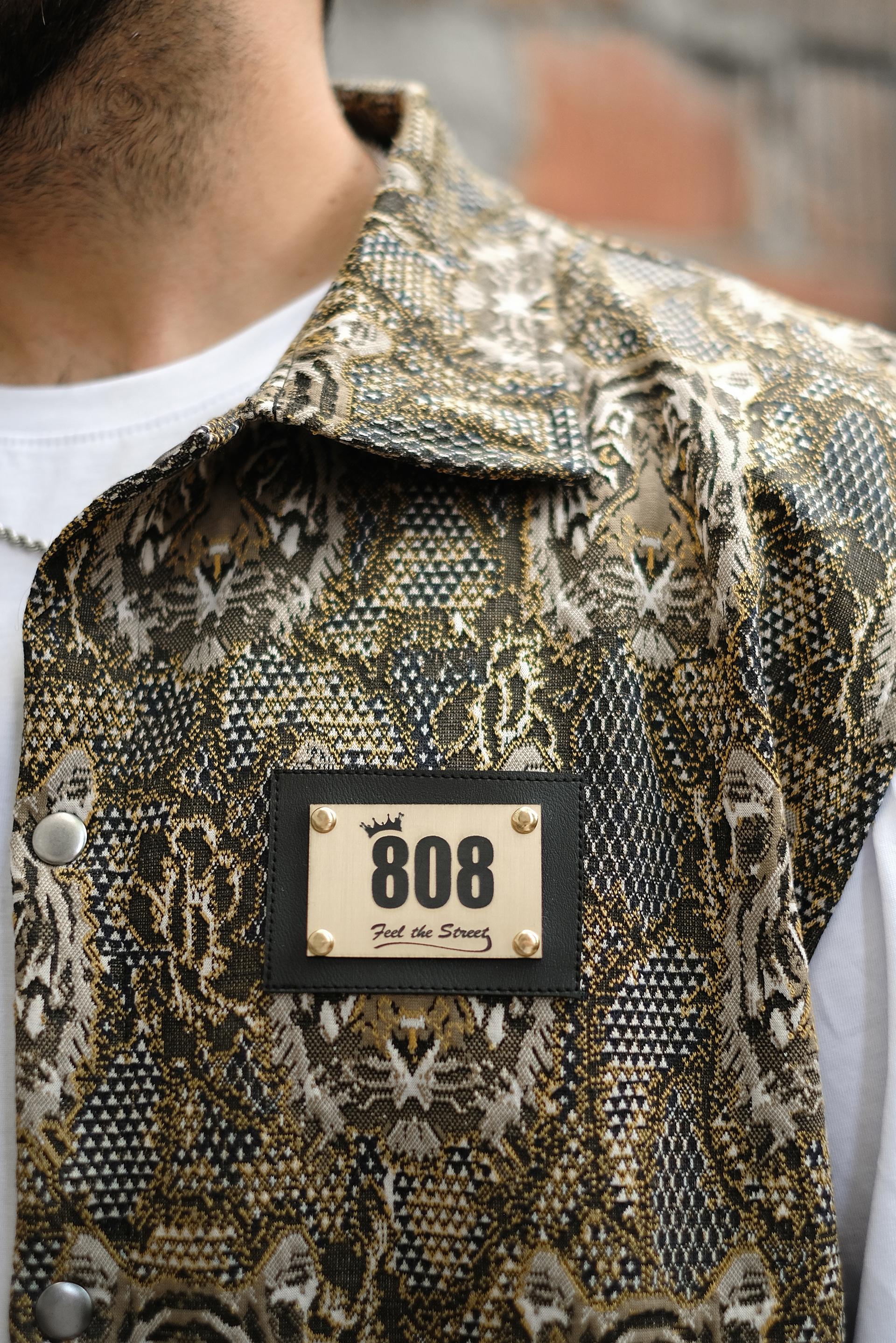 808 Tiger Desen Dokulu Yelek 