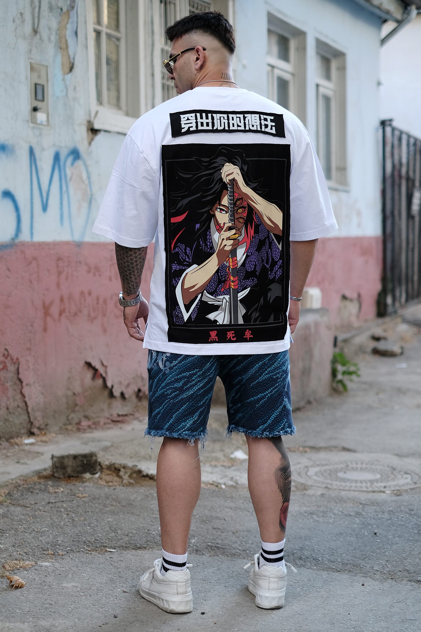 808 Demon Slayer Baskılı Oversize Tişört