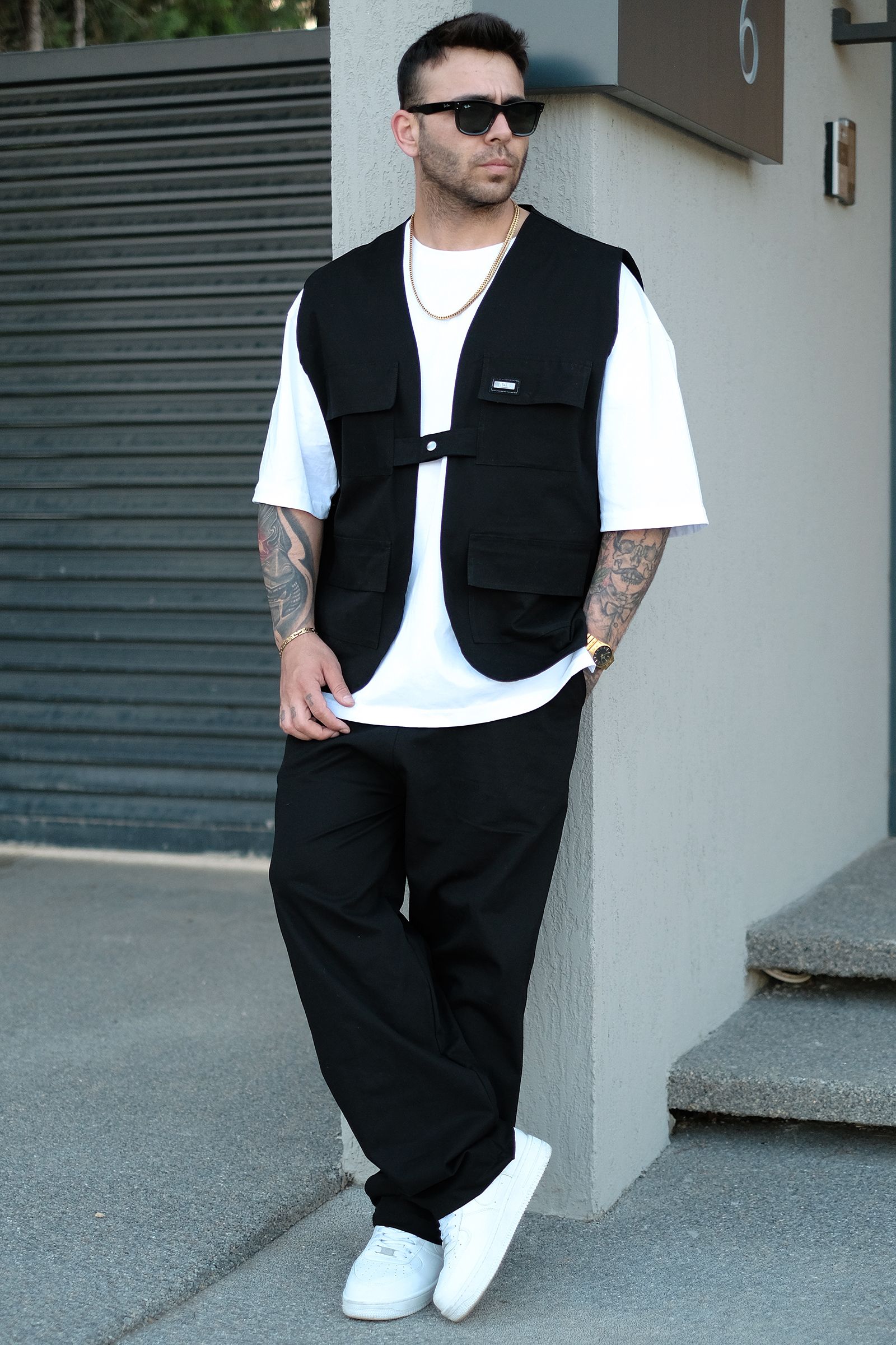 808 Oversize Baggy Basic Pantolon - Siyah