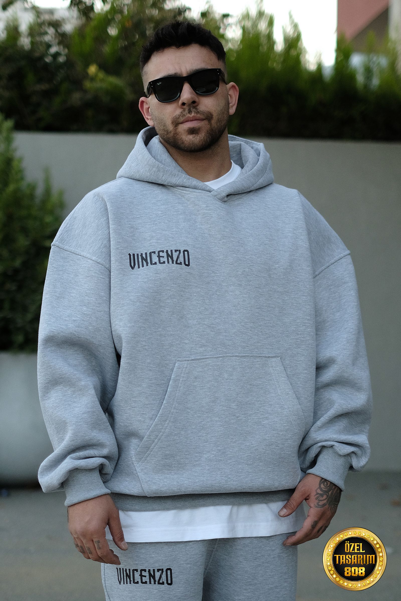 808 Vincenzo Baskılı Özel Tasarım Oversize Hoodie