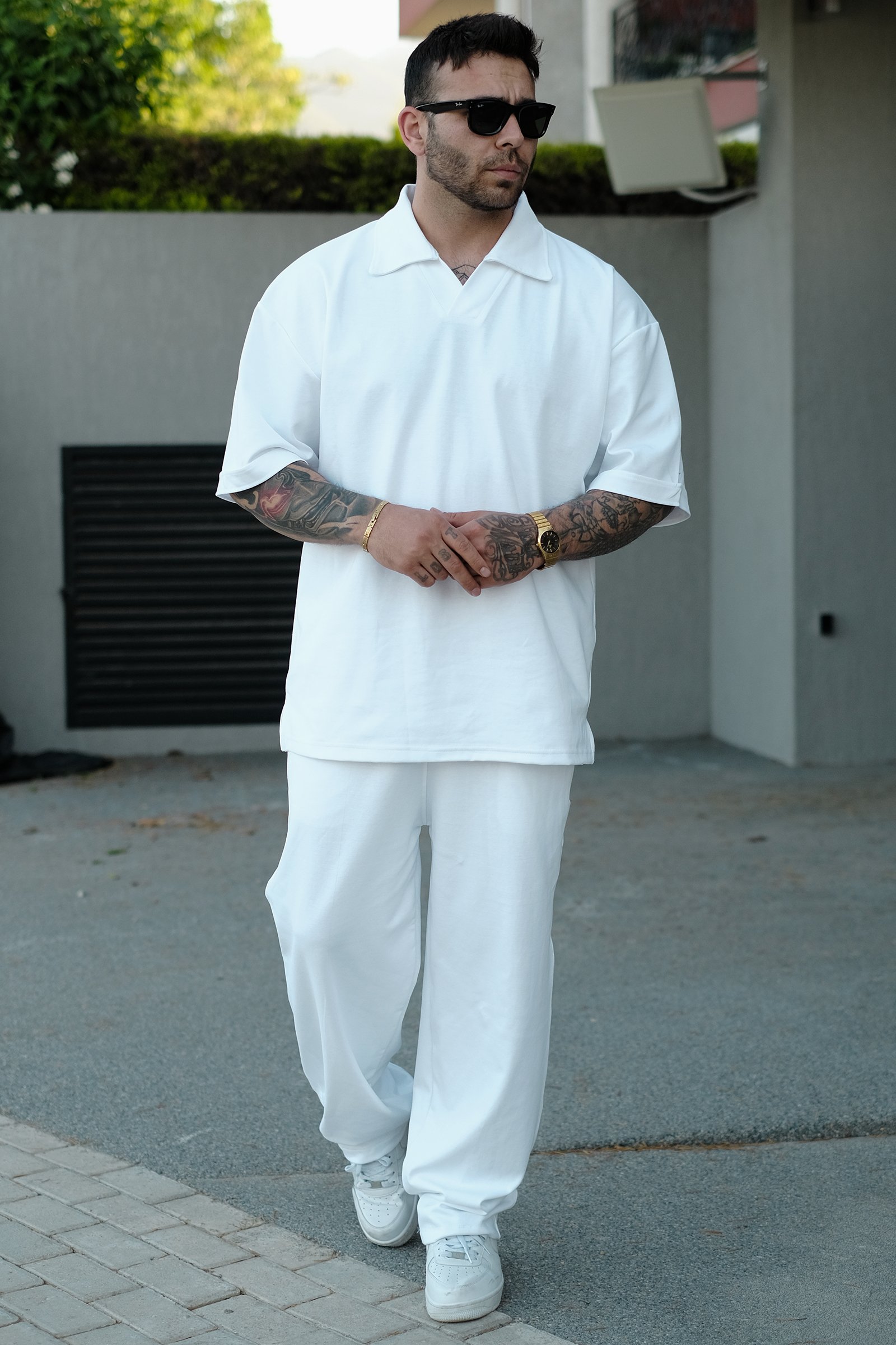 808 Yakalı Oversize Basic Tok Tişört