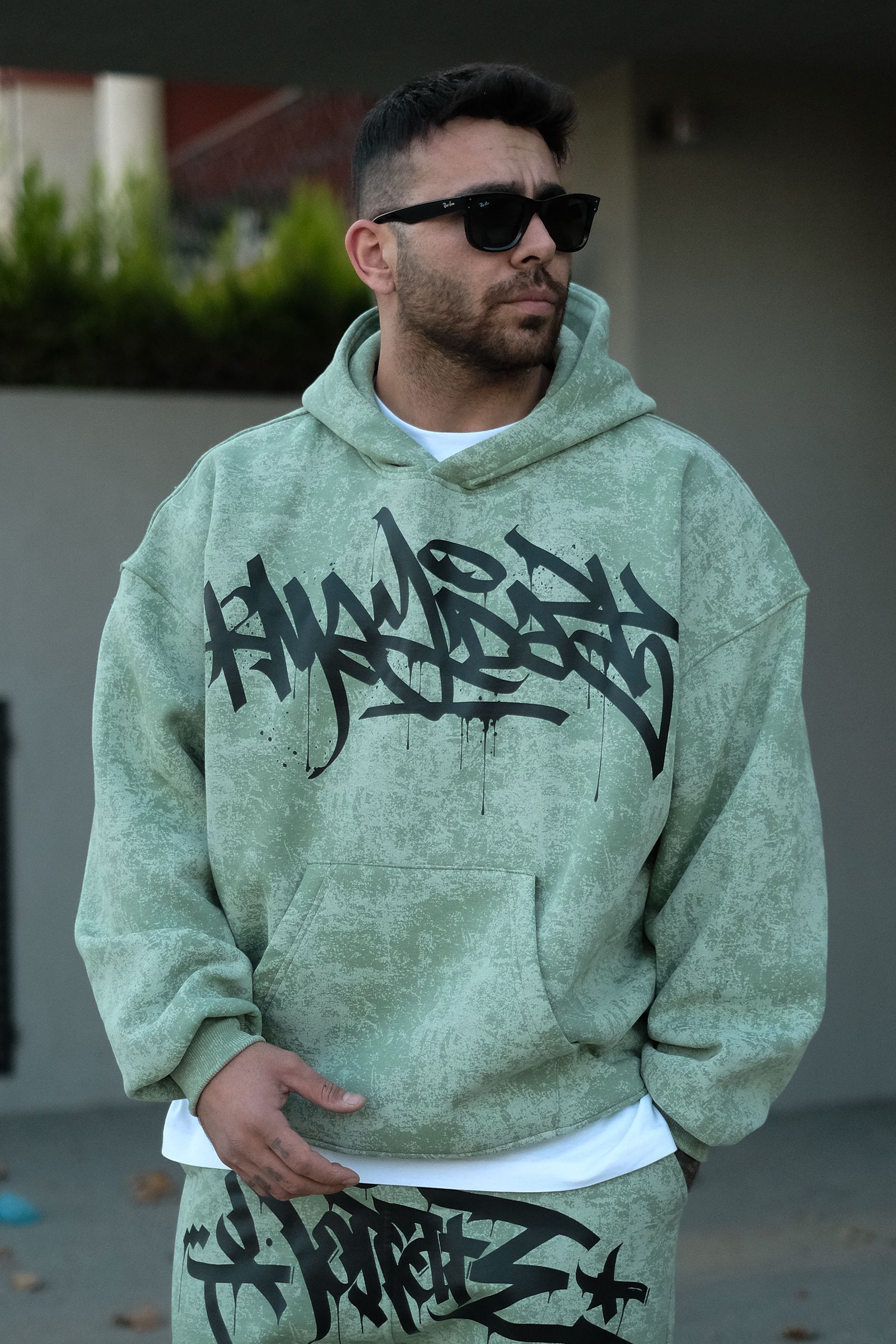 808 Tag Baskılı Özel Tasarım Oversize Hoodie