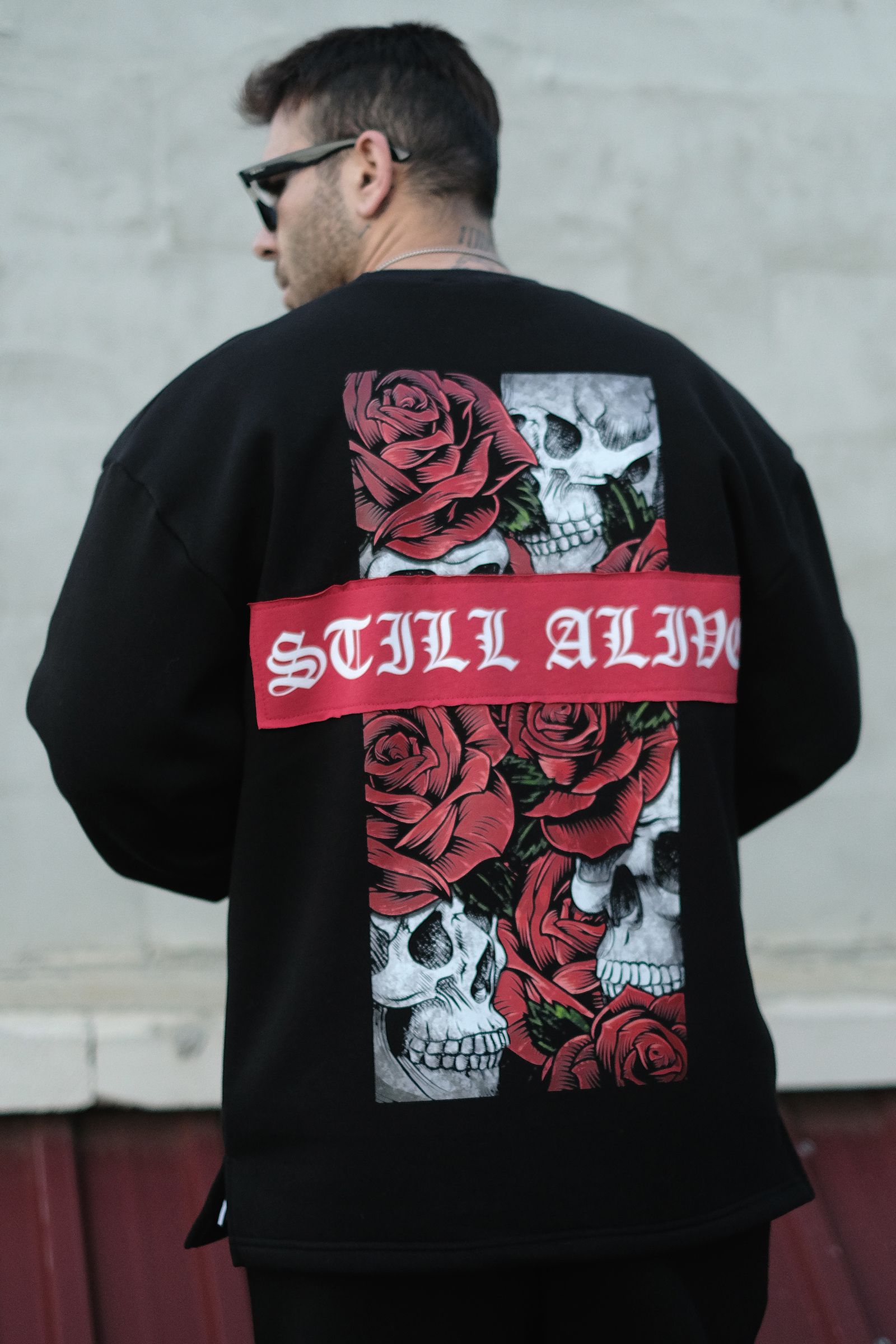 808 Still Alive Sırt Baskılı Oversize Sweatshirt