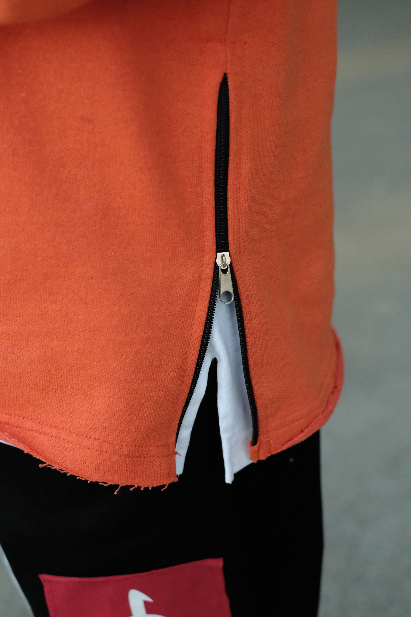 808 Basic Oversize Fermuar Yırtmaç Sweatshirt