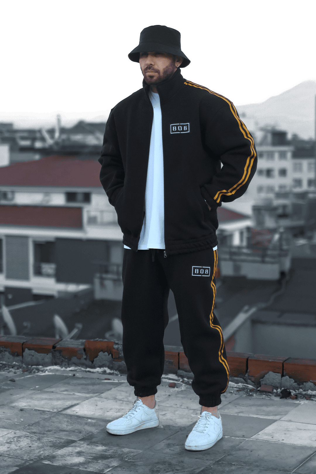 808 Dokuma Şerit Detay Oversize Ceket