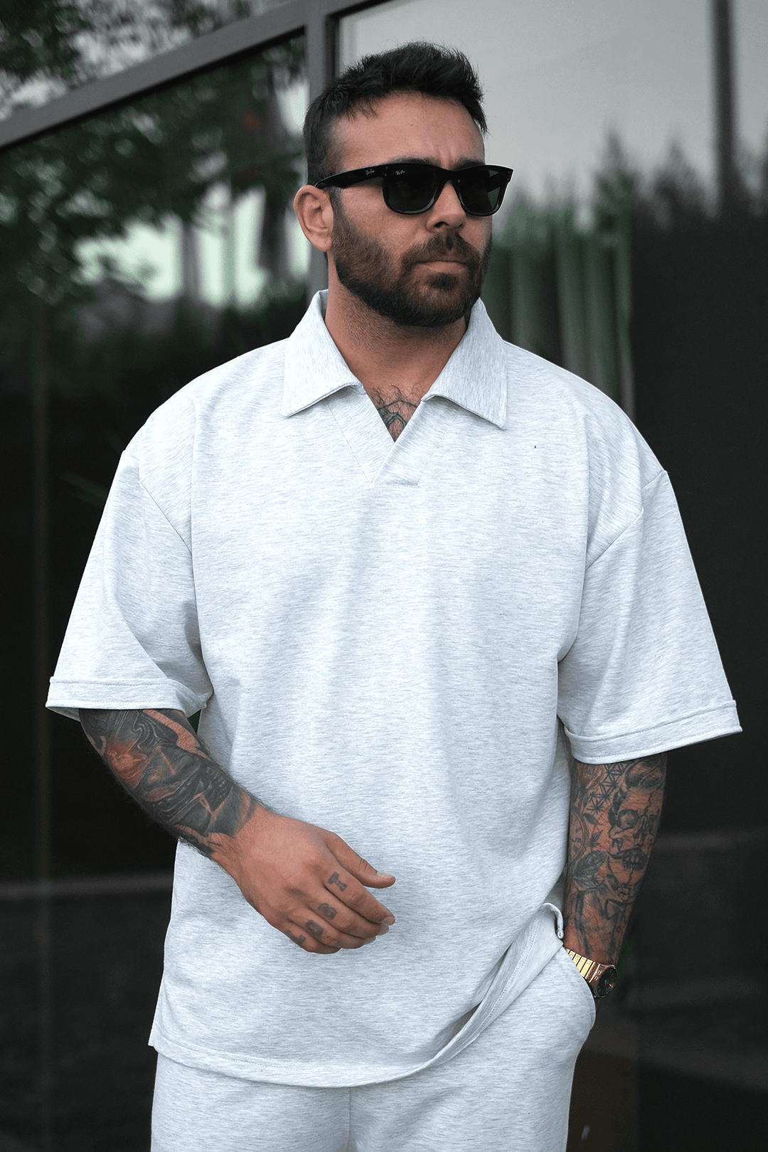 808 Basic Yakalı Oversize Tok Tişört