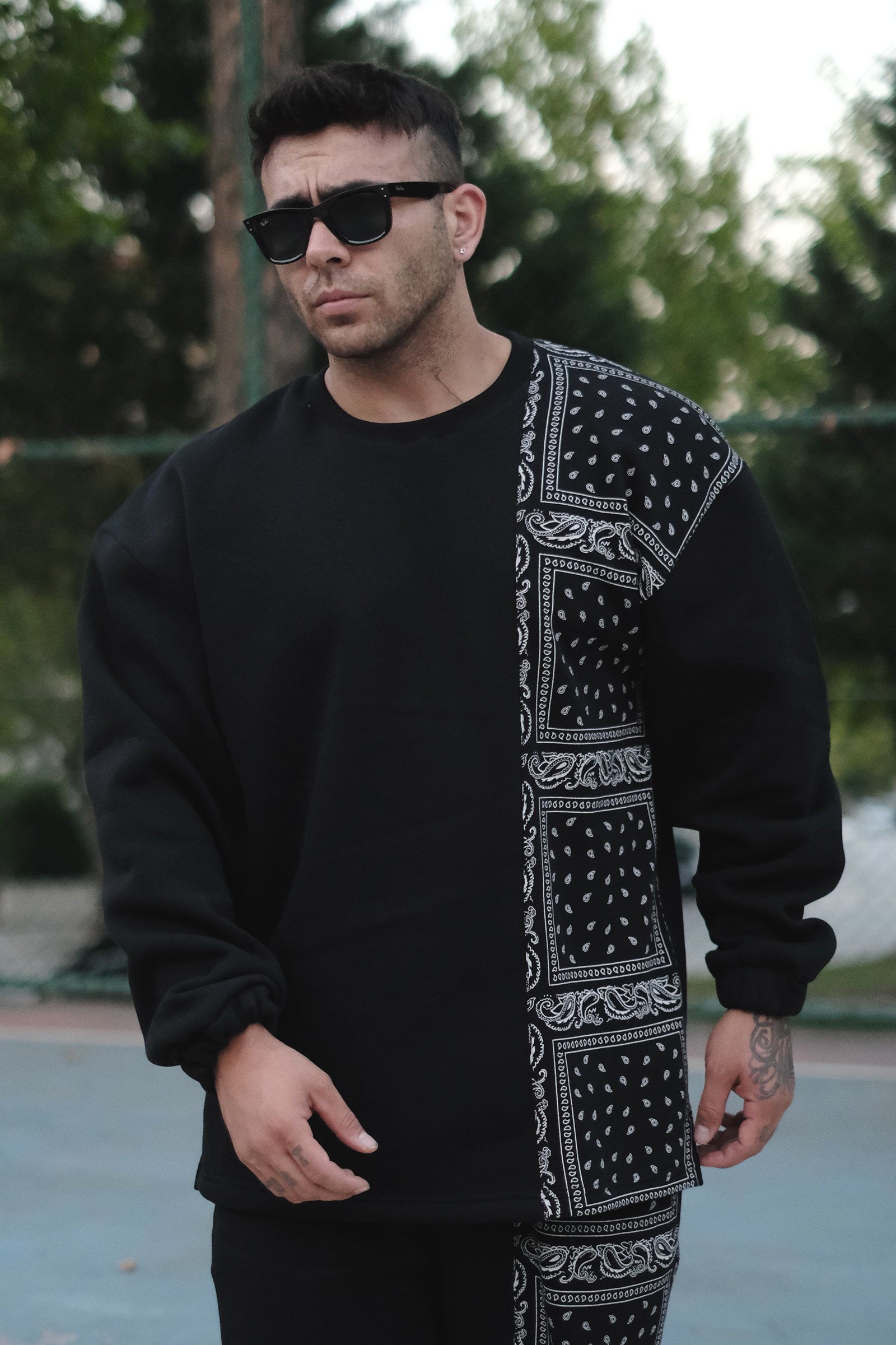 808 Bandana Kontrast Oversize Sweatshirt