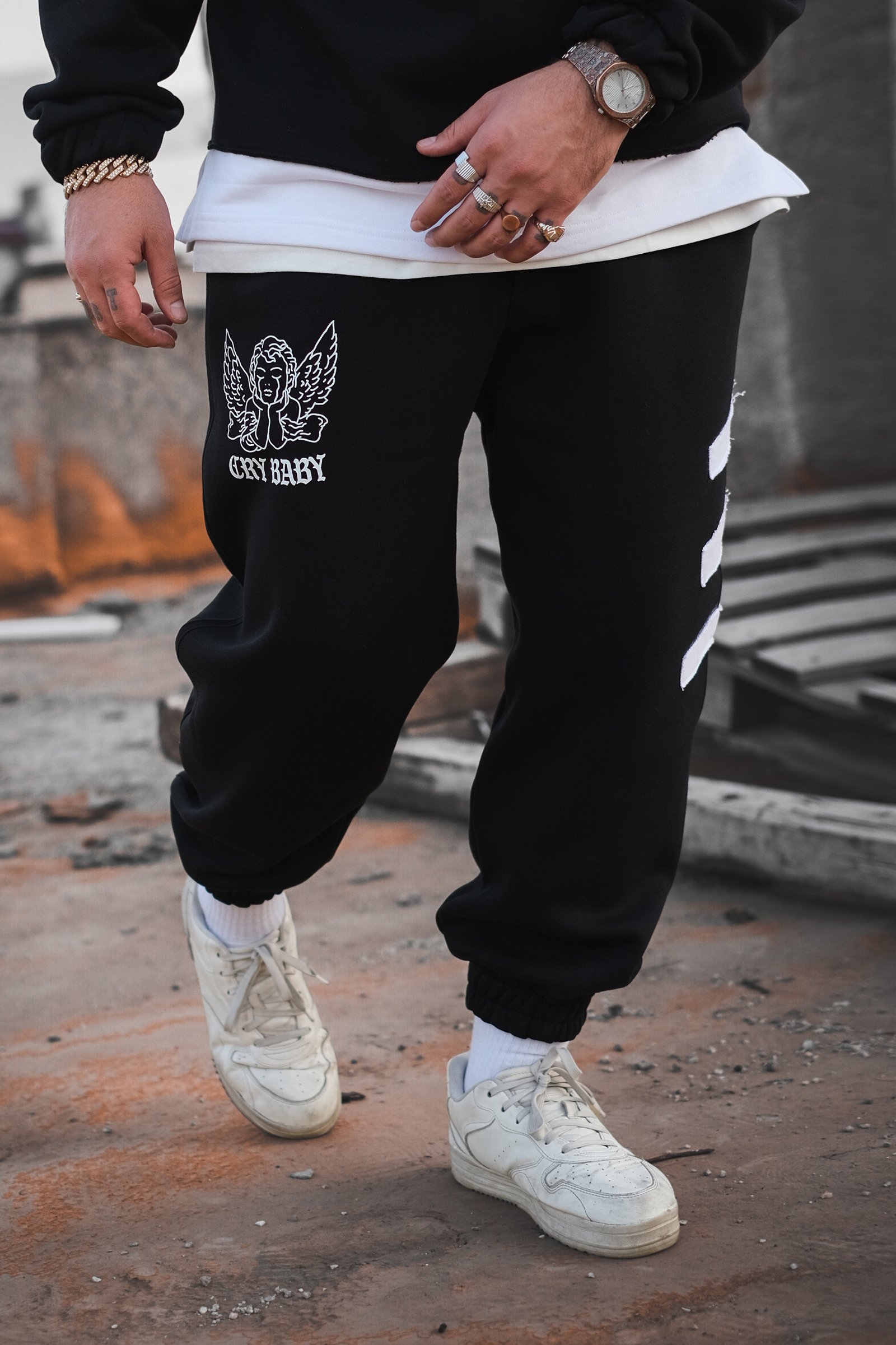 808 Bless Baskılı Oversize Jogger