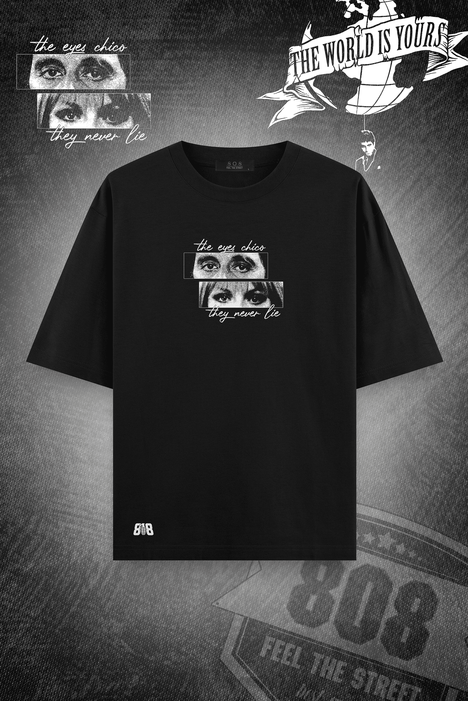 808 Scarface "The World is yours" Baskılı Oversize Tişört