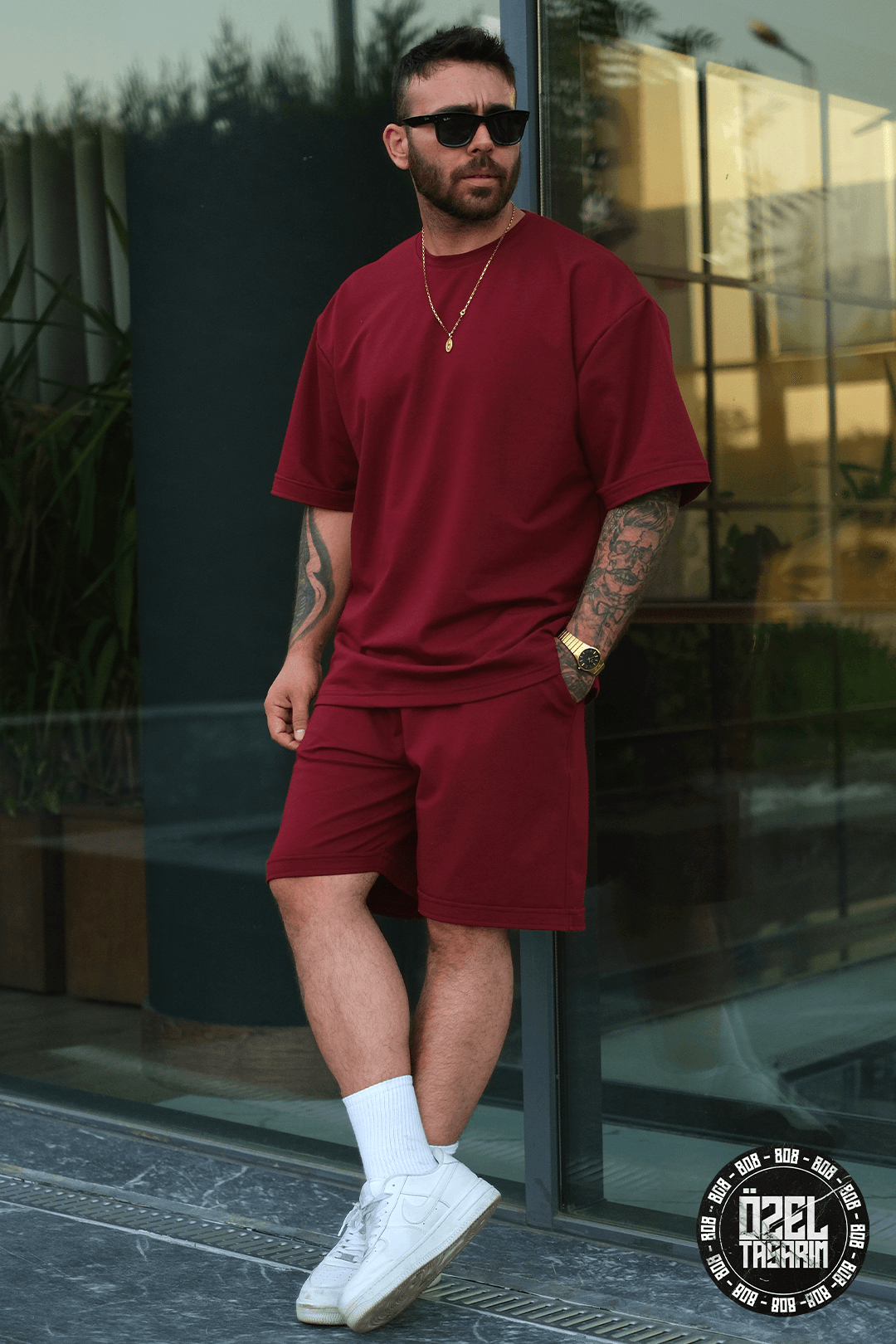 808  Desen Oversize Takım ( Tişört + jogger )